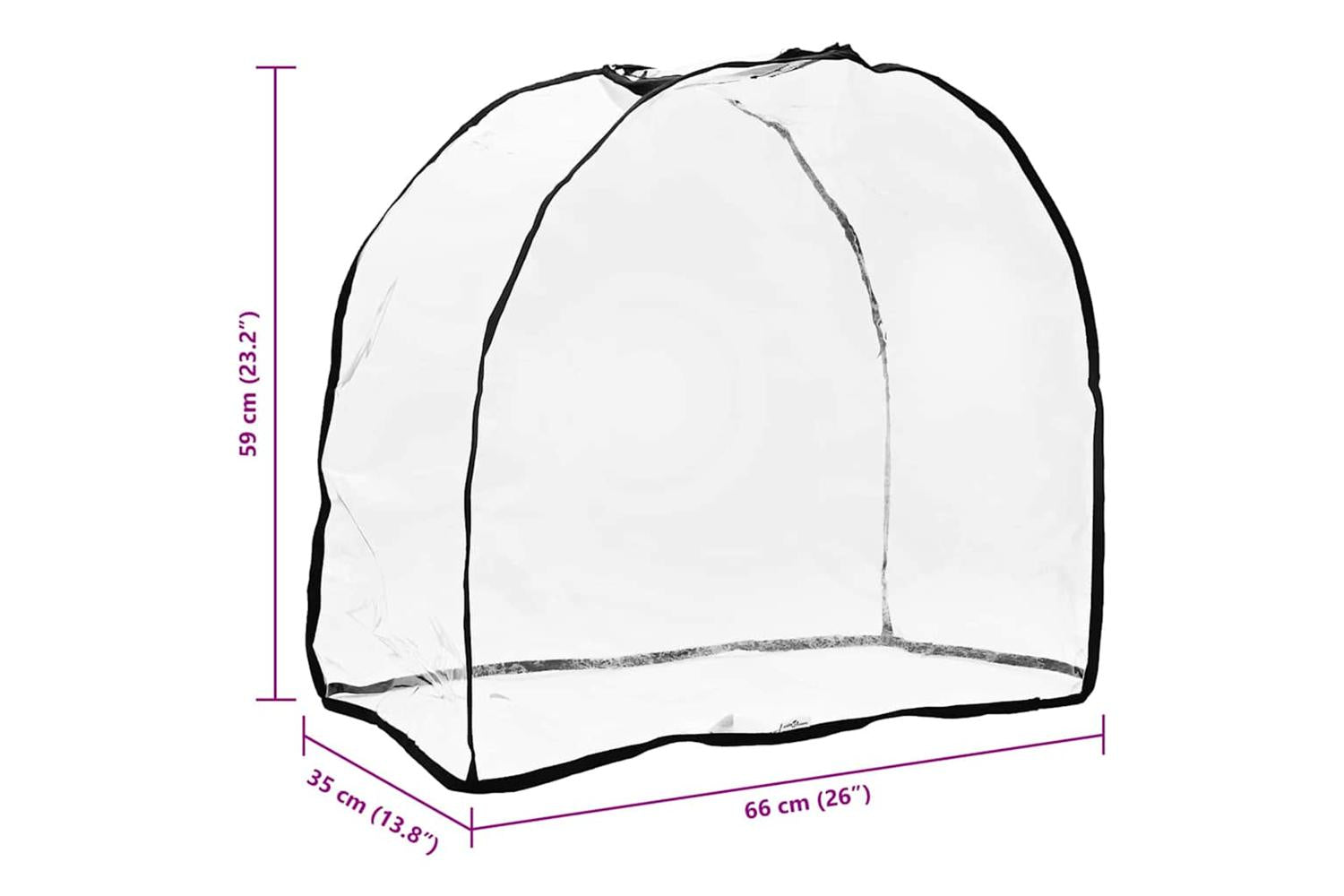 Vidaxl Pet Stroller Cover Folding Transparent 66 X 35 X 59 Cm Pvc-7