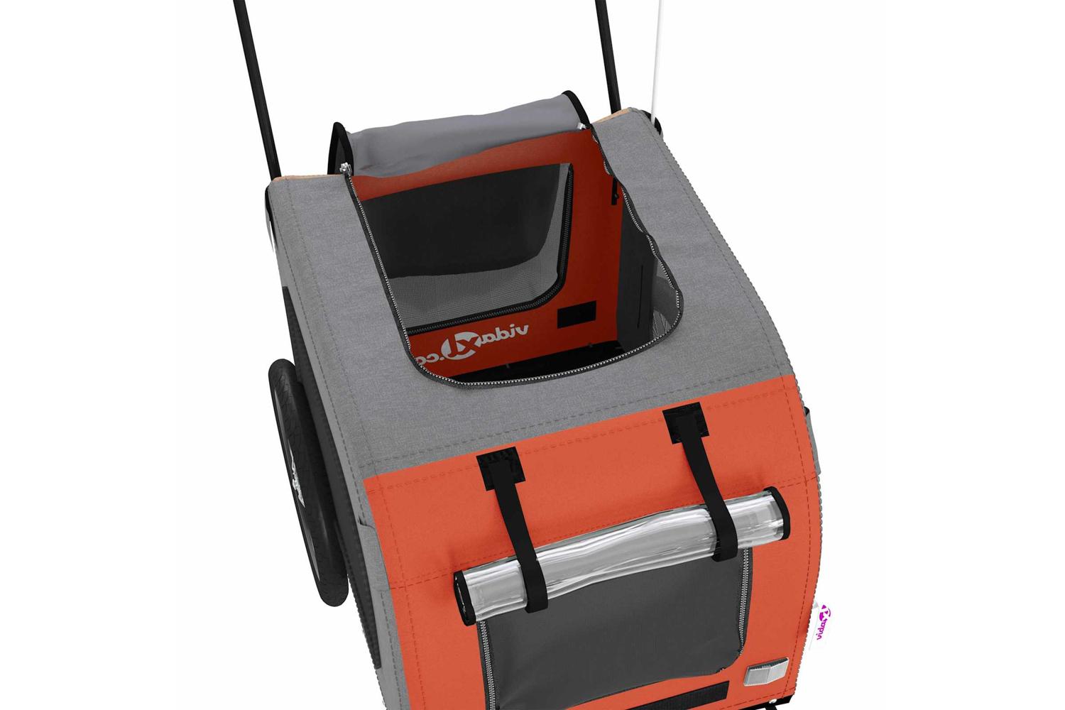 Vidaxl Pet Bike Trailer Orange And Grey 545 X 120 X 161 Cm-6