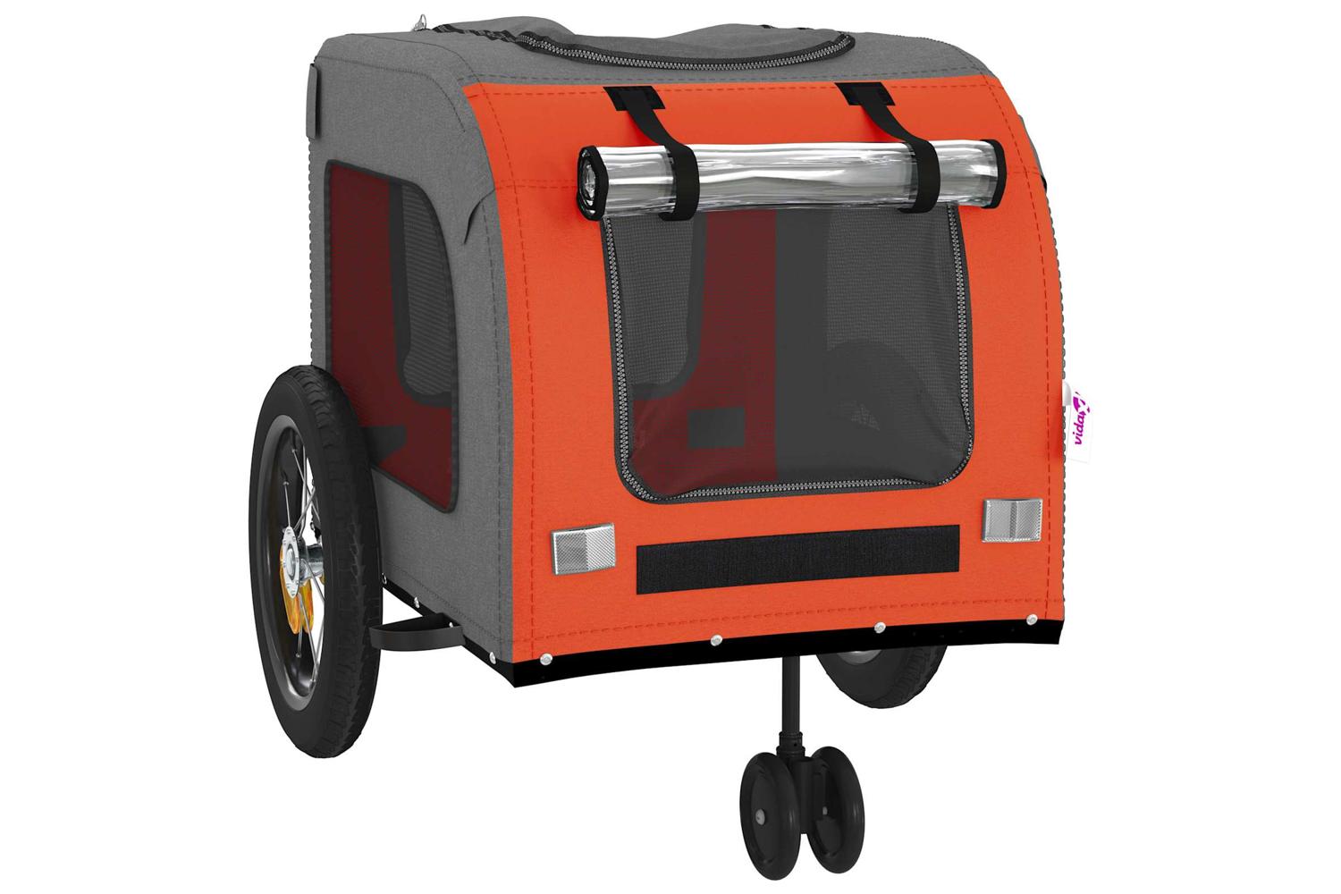 Vidaxl Pet Bike Trailer Orange And Grey 545 X 120 X 161 Cm-8