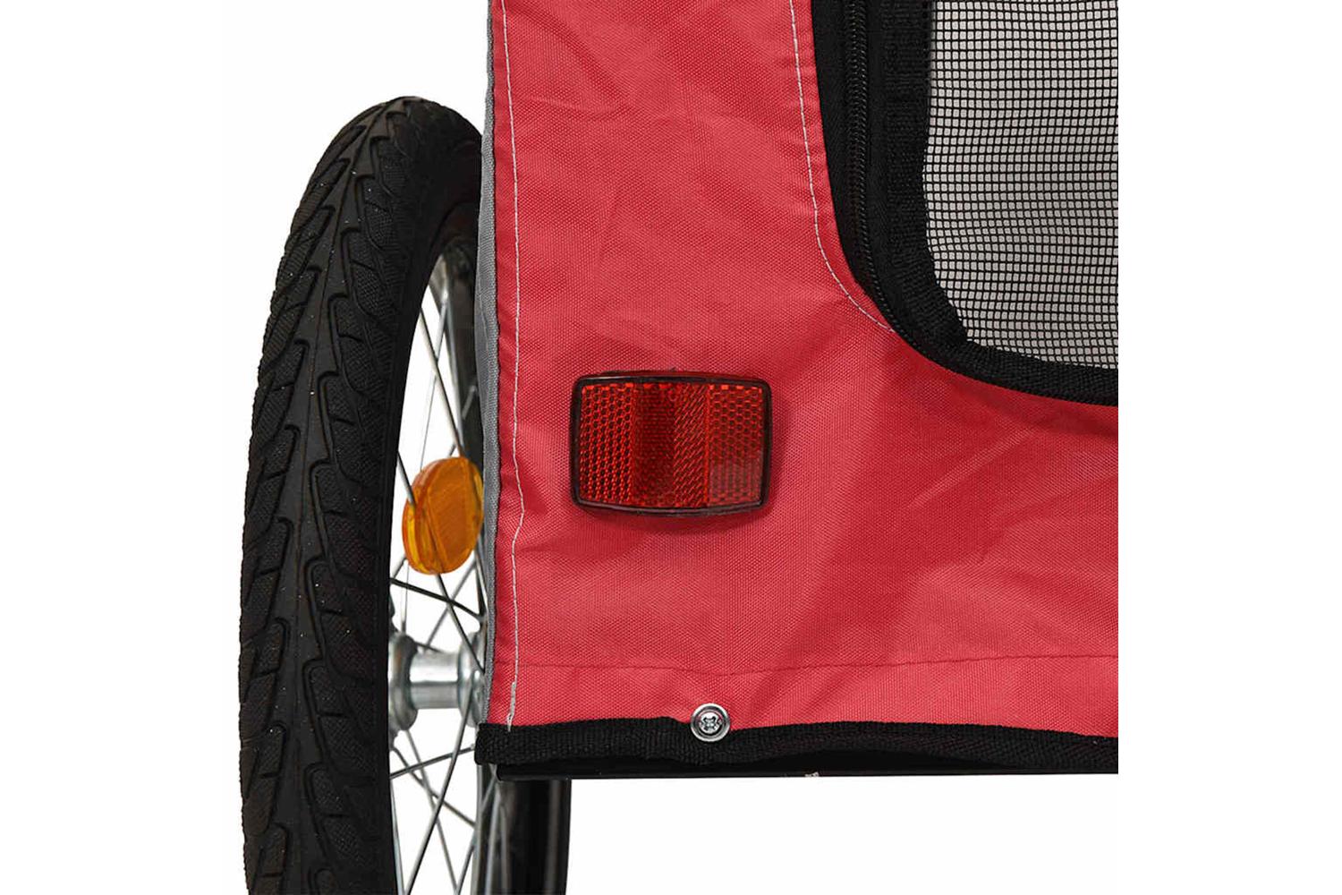 Vidaxl Pet Bike Trailer With Storage Red And Grey 1245 X 635 X 53 Cm-10
