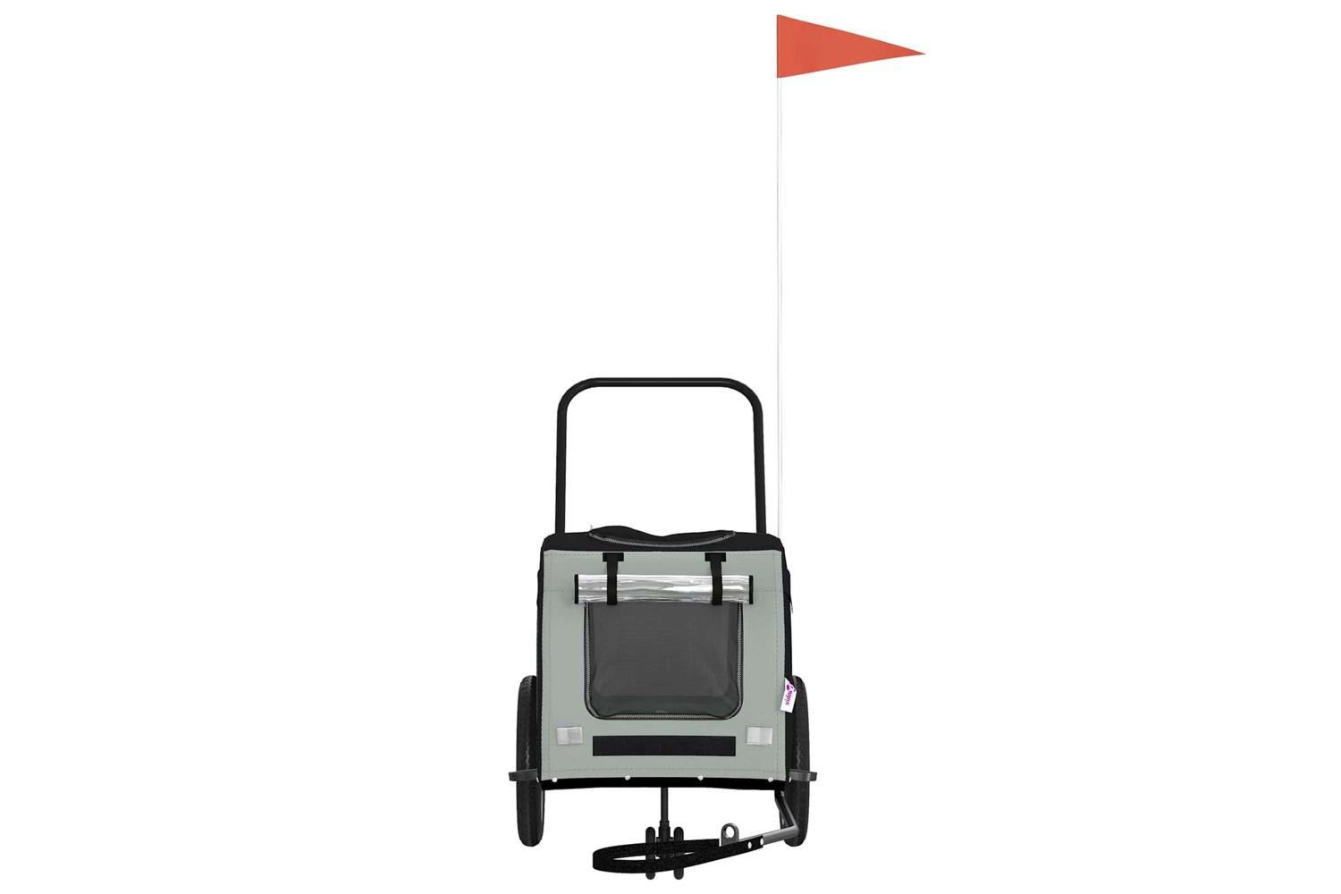 Vidaxl Pet Bike Trailer Grey And Black 545 X 120 X 161 Cm-3