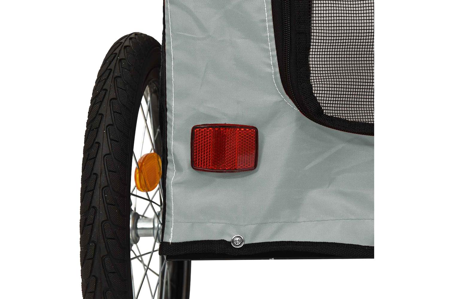 Vidaxl Pet Bike Trailer Grey And Black 545 X 120 X 161 Cm-9