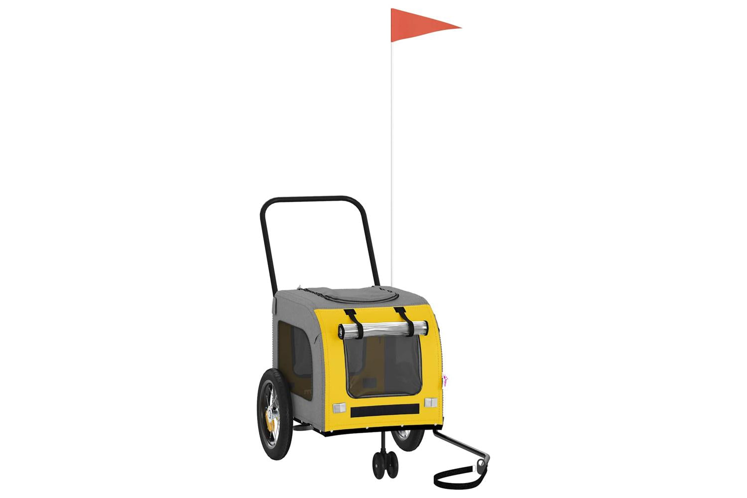 Vidaxl Pet Bike Trailer Yellow And Grey 545 X 120 X 161 Cm