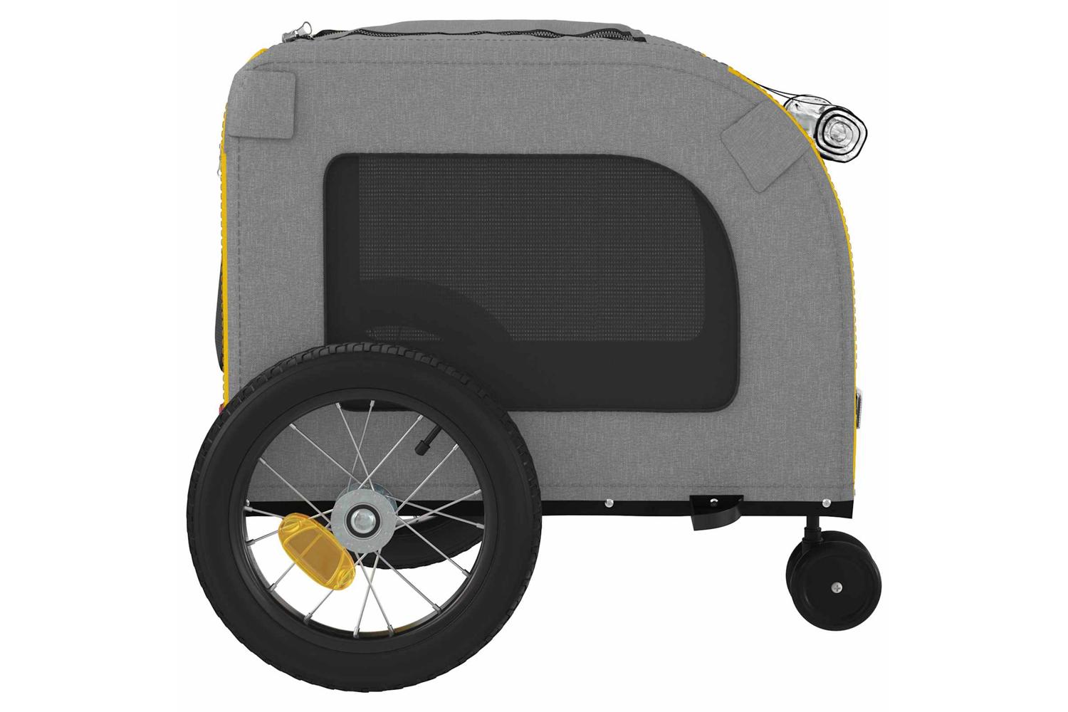 Vidaxl Pet Bike Trailer Yellow And Grey 545 X 120 X 161 Cm-7