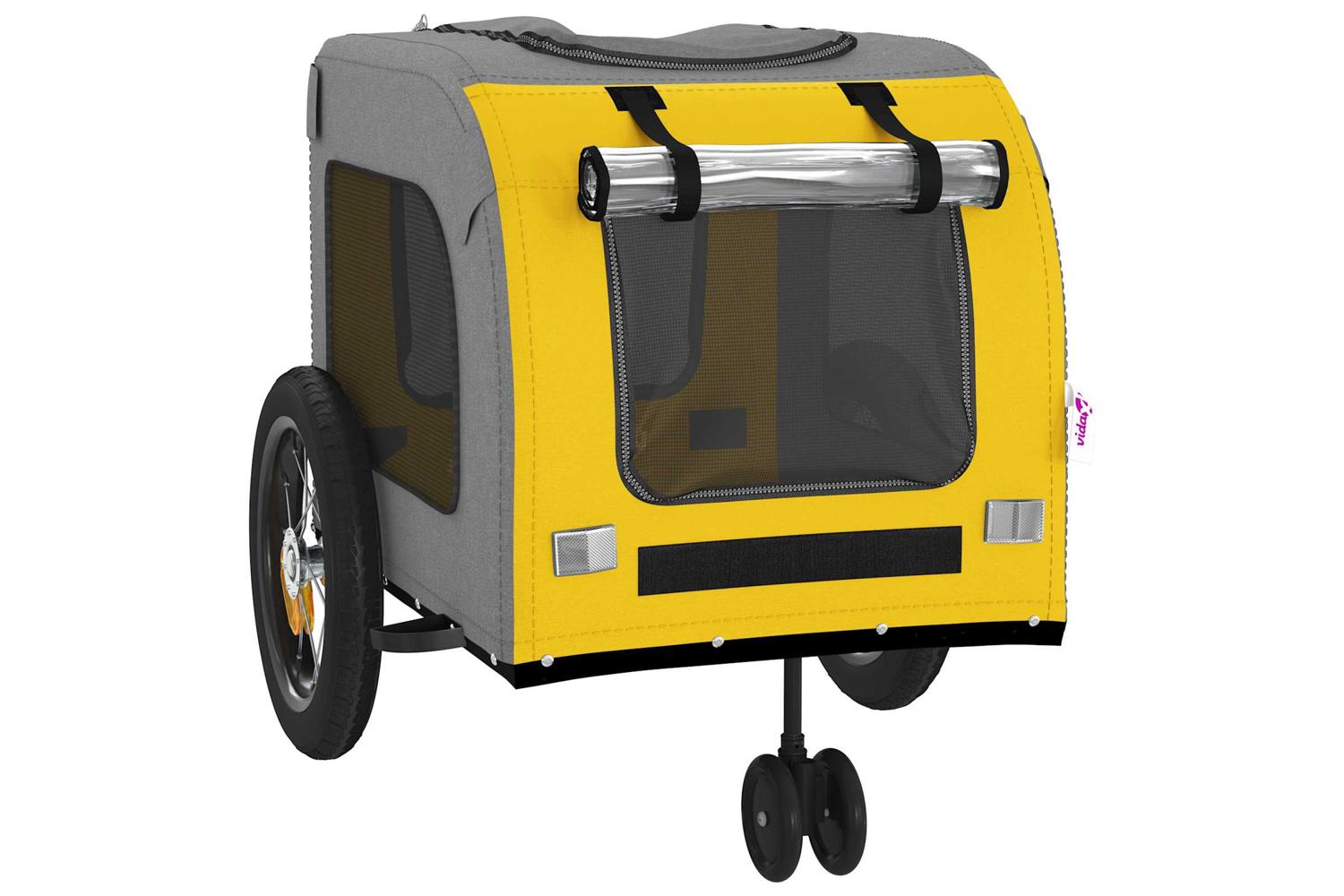 Vidaxl Pet Bike Trailer Yellow And Grey 545 X 120 X 161 Cm-8