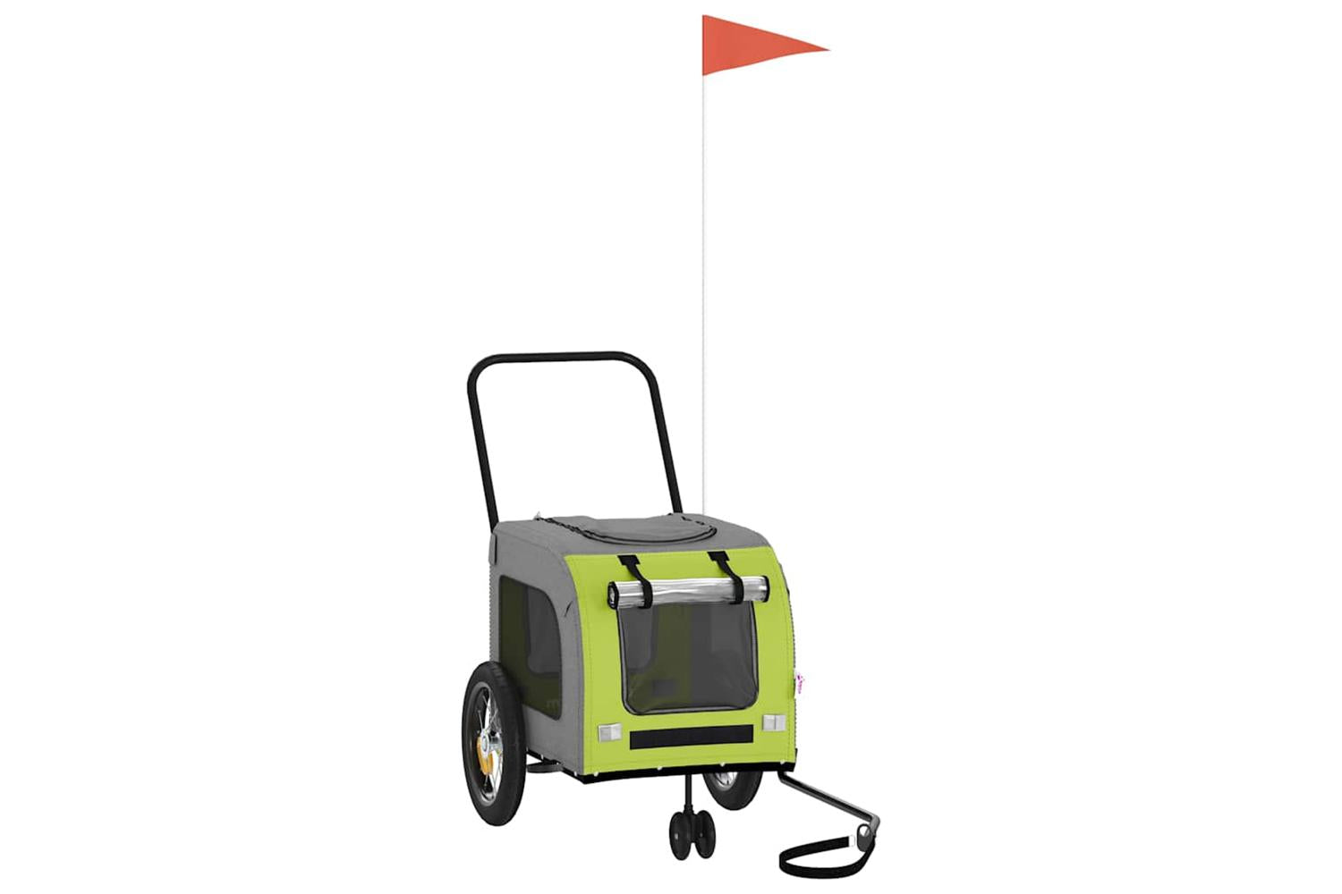 Vidaxl Pet Bike Trailer Green And Grey 1245 X 635 X 53 Cm-2