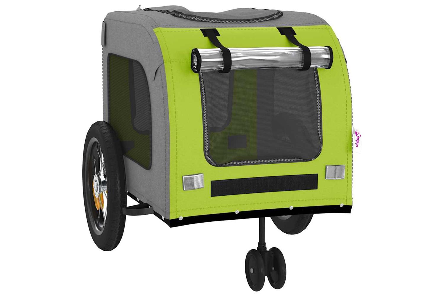 Vidaxl Pet Bike Trailer Green And Grey 1245 X 635 X 53 Cm-8