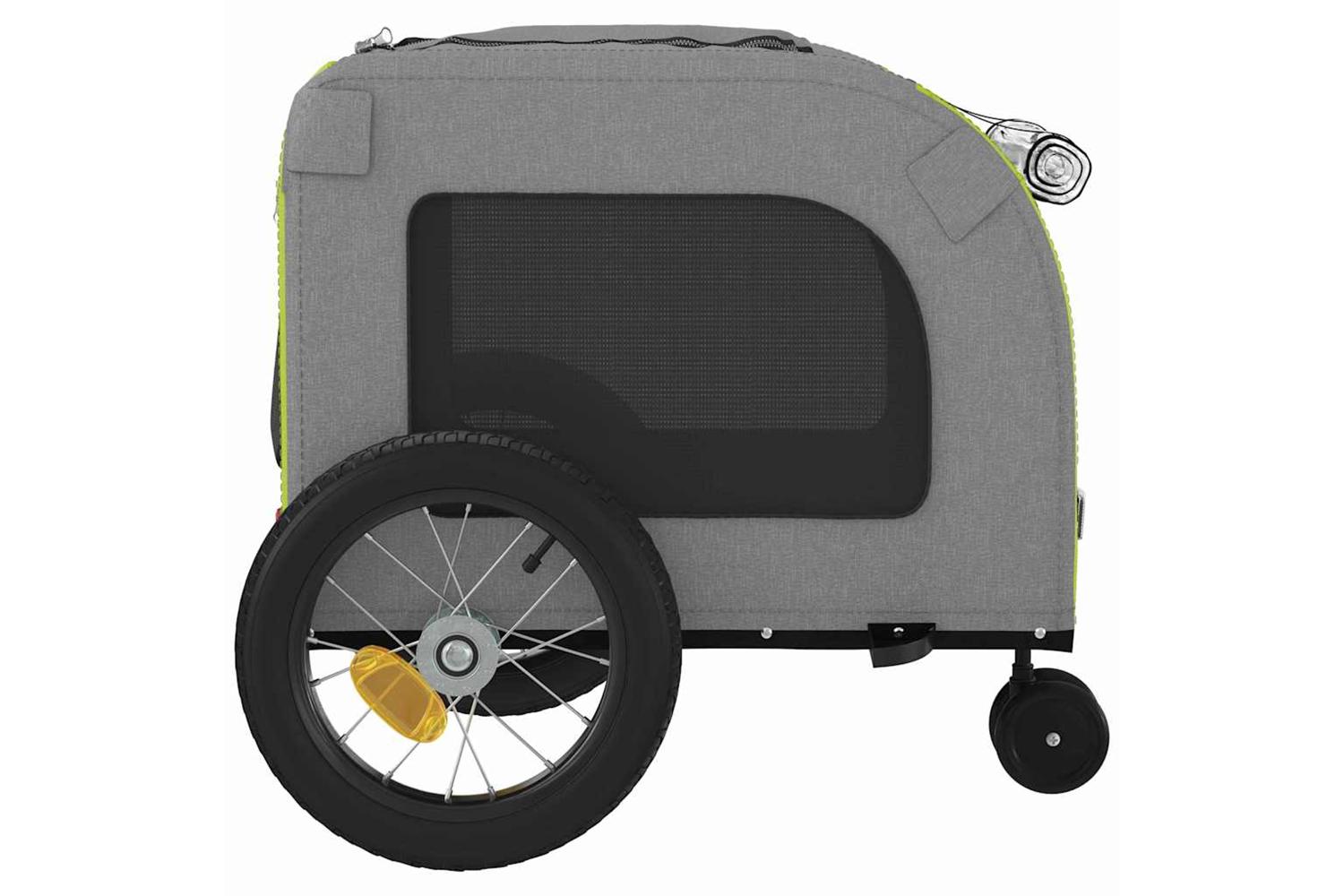 Vidaxl Pet Bike Trailer Green And Grey 1245 X 635 X 53 Cm-9
