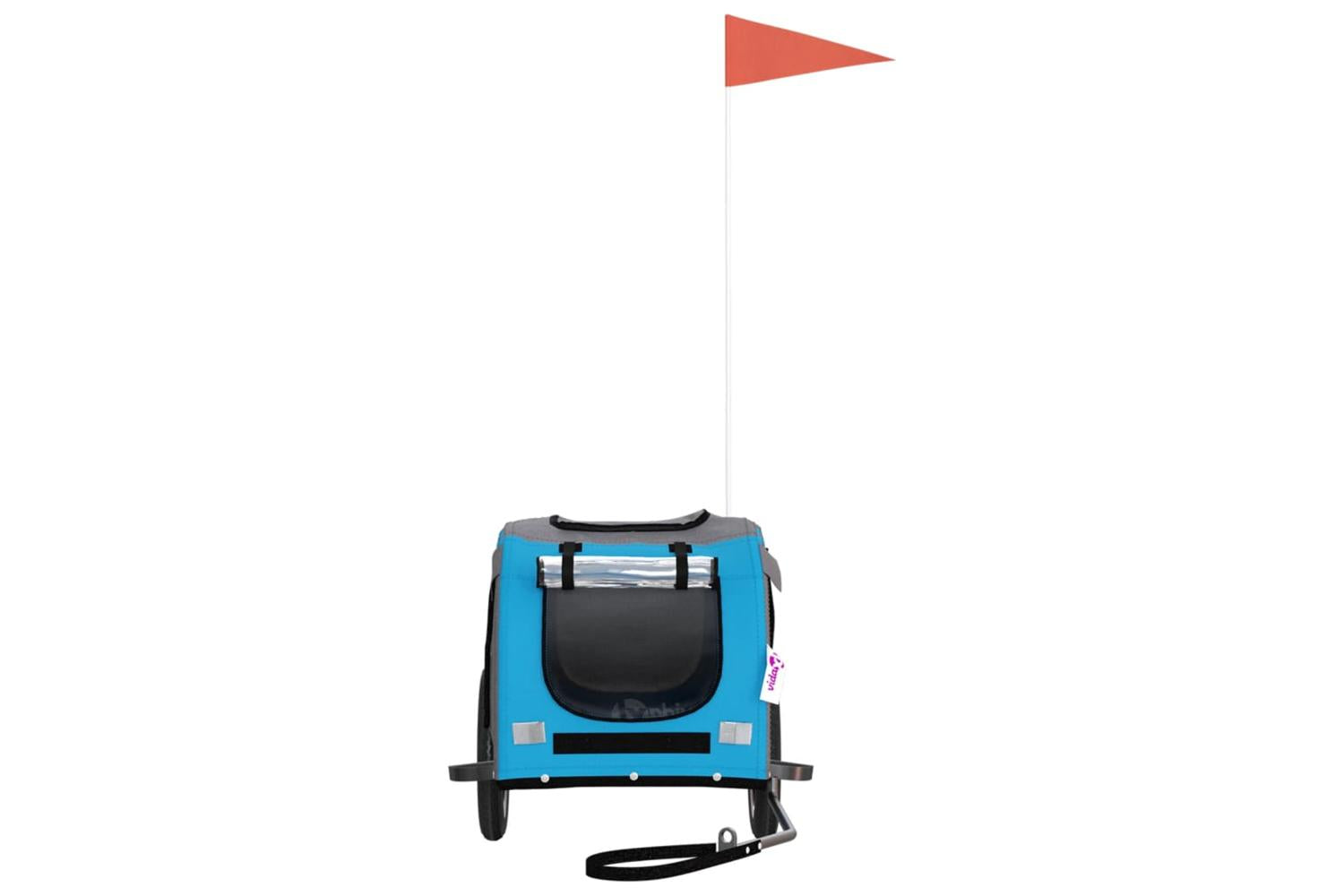 Vidaxl Pet Bike Trailer Blue And Grey Oxford Fabric And Iron-4