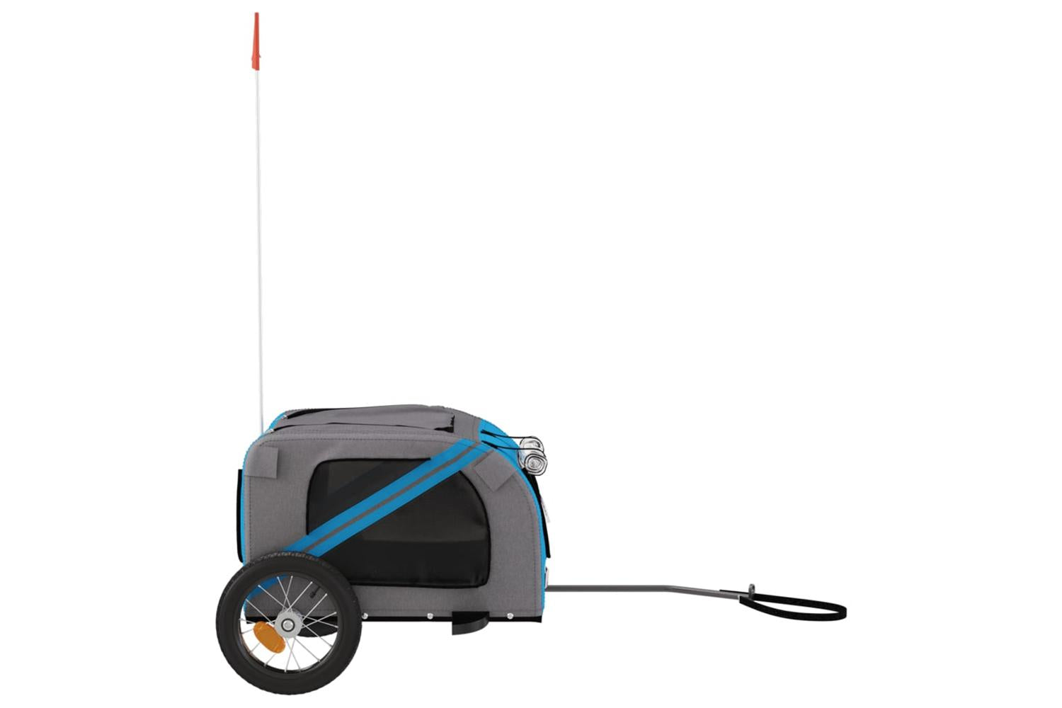 Vidaxl Pet Bike Trailer Blue And Grey Oxford Fabric And Iron-6