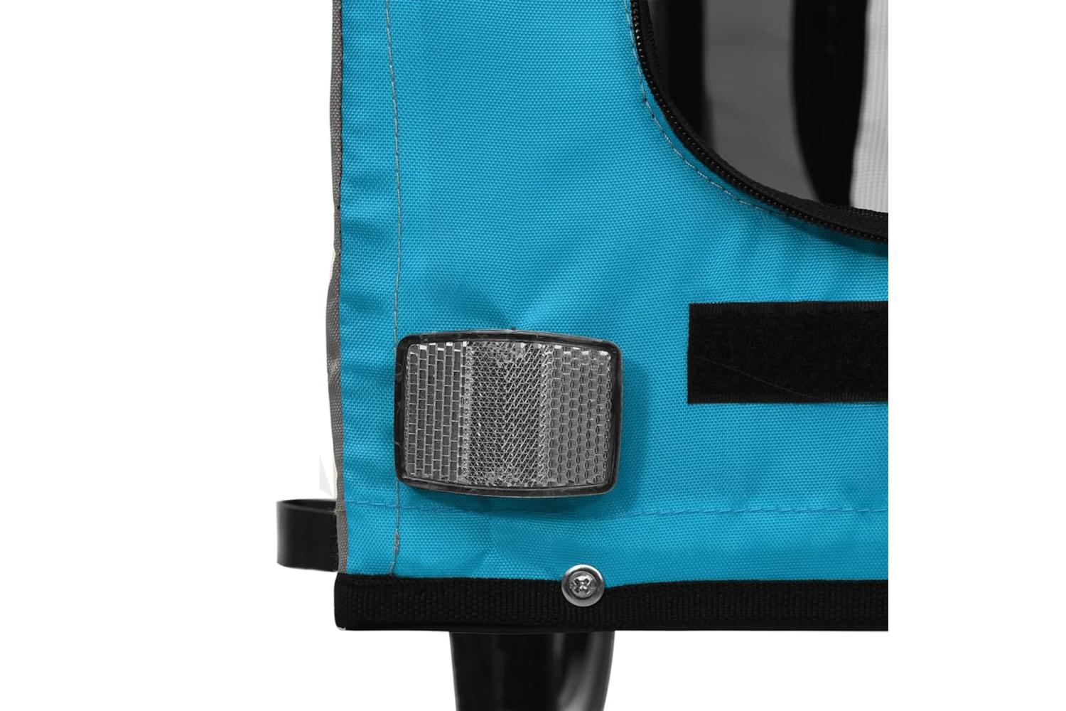 Vidaxl Pet Bike Trailer Blue And Grey Oxford Fabric And Iron-10