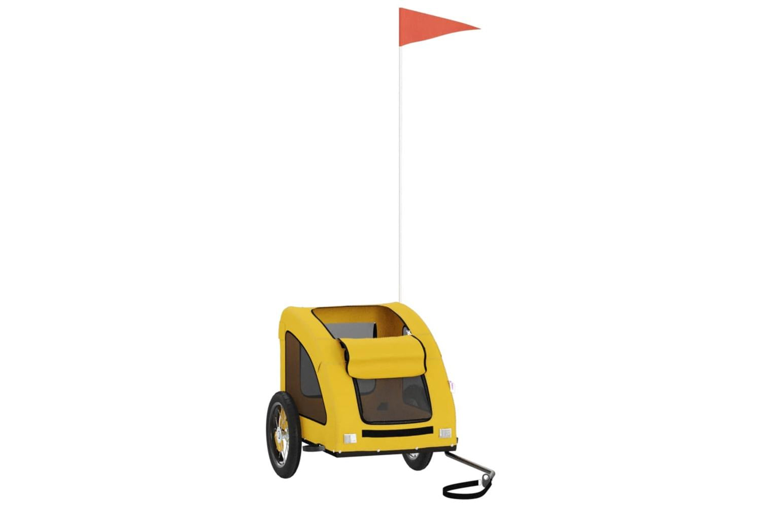 Vidaxl Pet Bike Trailer Yellow Oxford Fabric And Iron-3