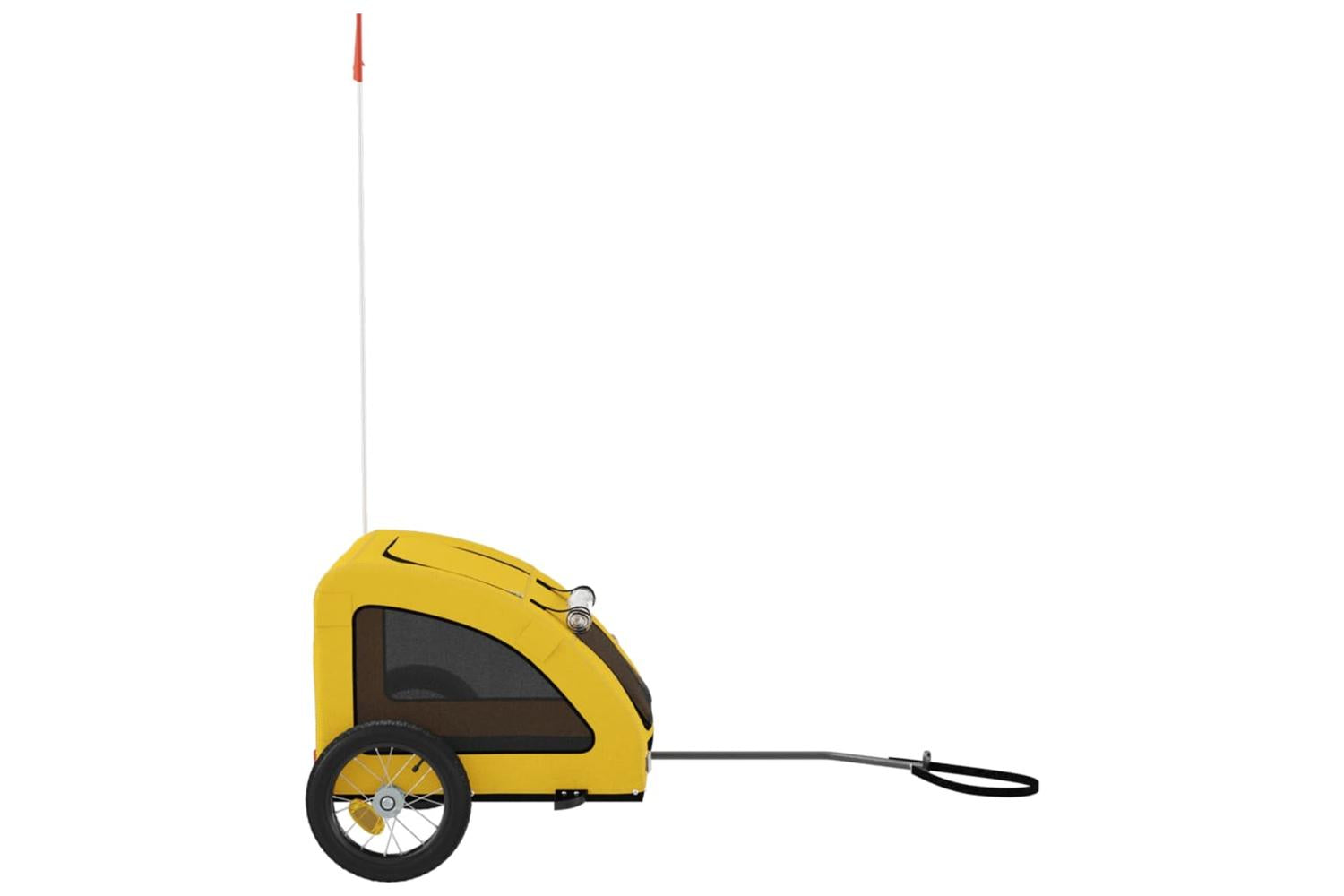 Vidaxl Pet Bike Trailer Yellow Oxford Fabric And Iron-6