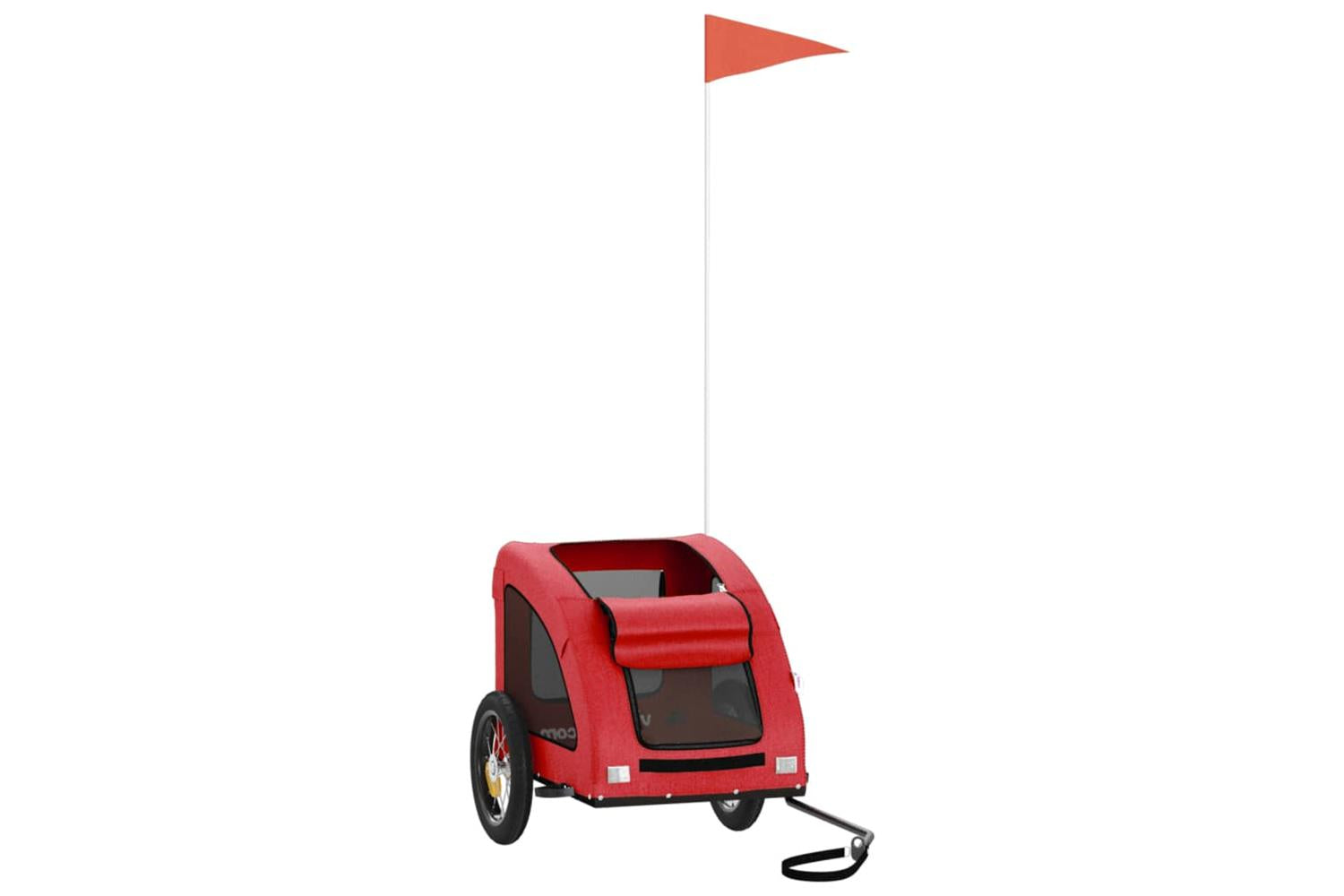 Vidaxl Pet Bike Trailer Red Oxford Fabric And Iron-3