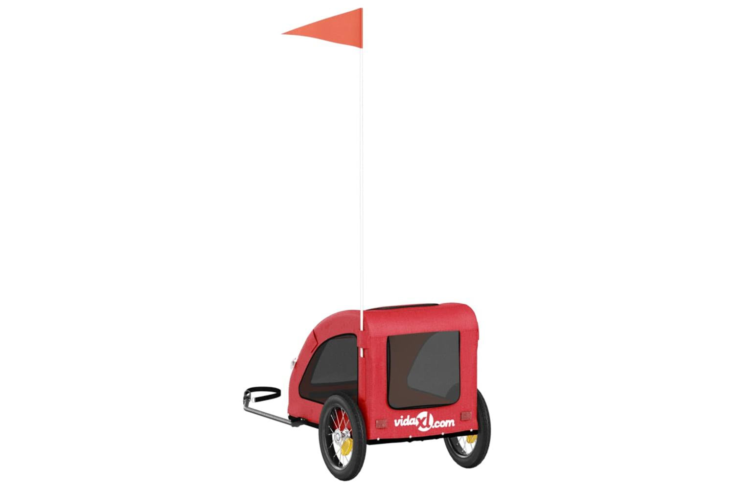 Vidaxl Pet Bike Trailer Red Oxford Fabric And Iron-8