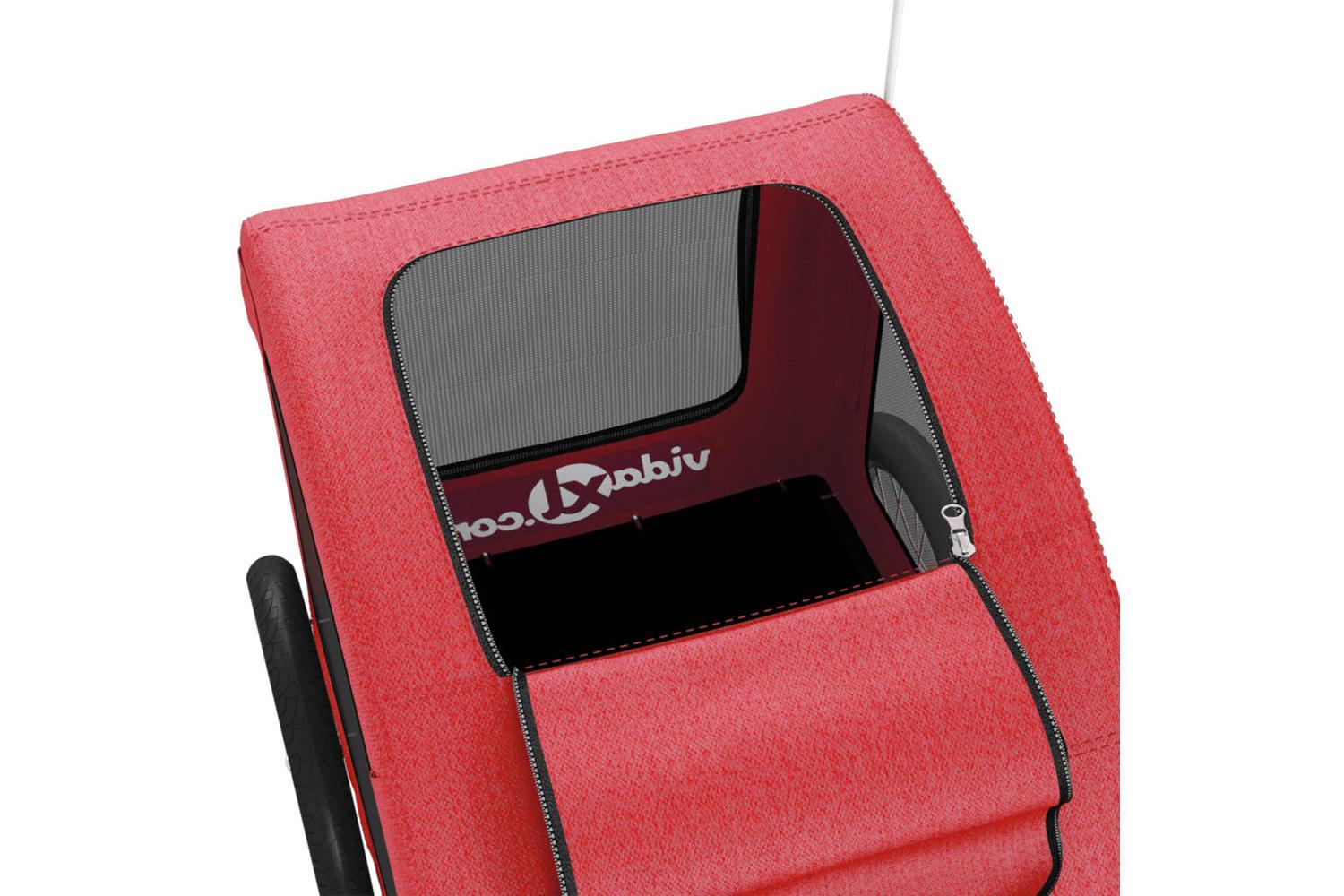 Vidaxl Pet Bike Trailer Red Oxford Fabric And Iron-10