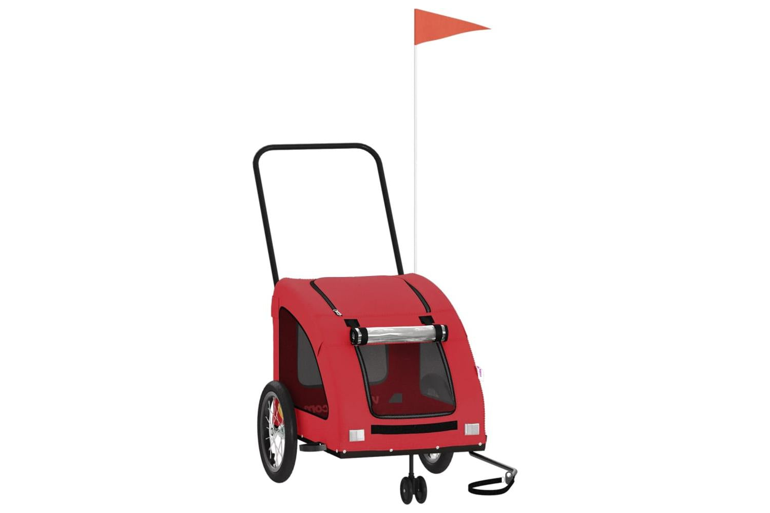 Vidaxl Pet Bike Trailer Red Oxford Fabric And Iron-2