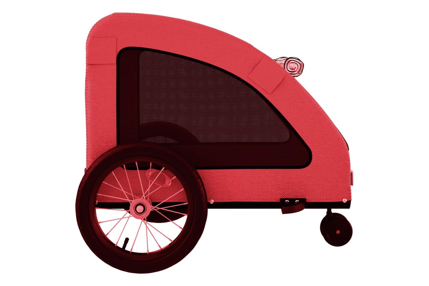 Vidaxl Pet Bike Trailer Red Oxford Fabric And Iron-7