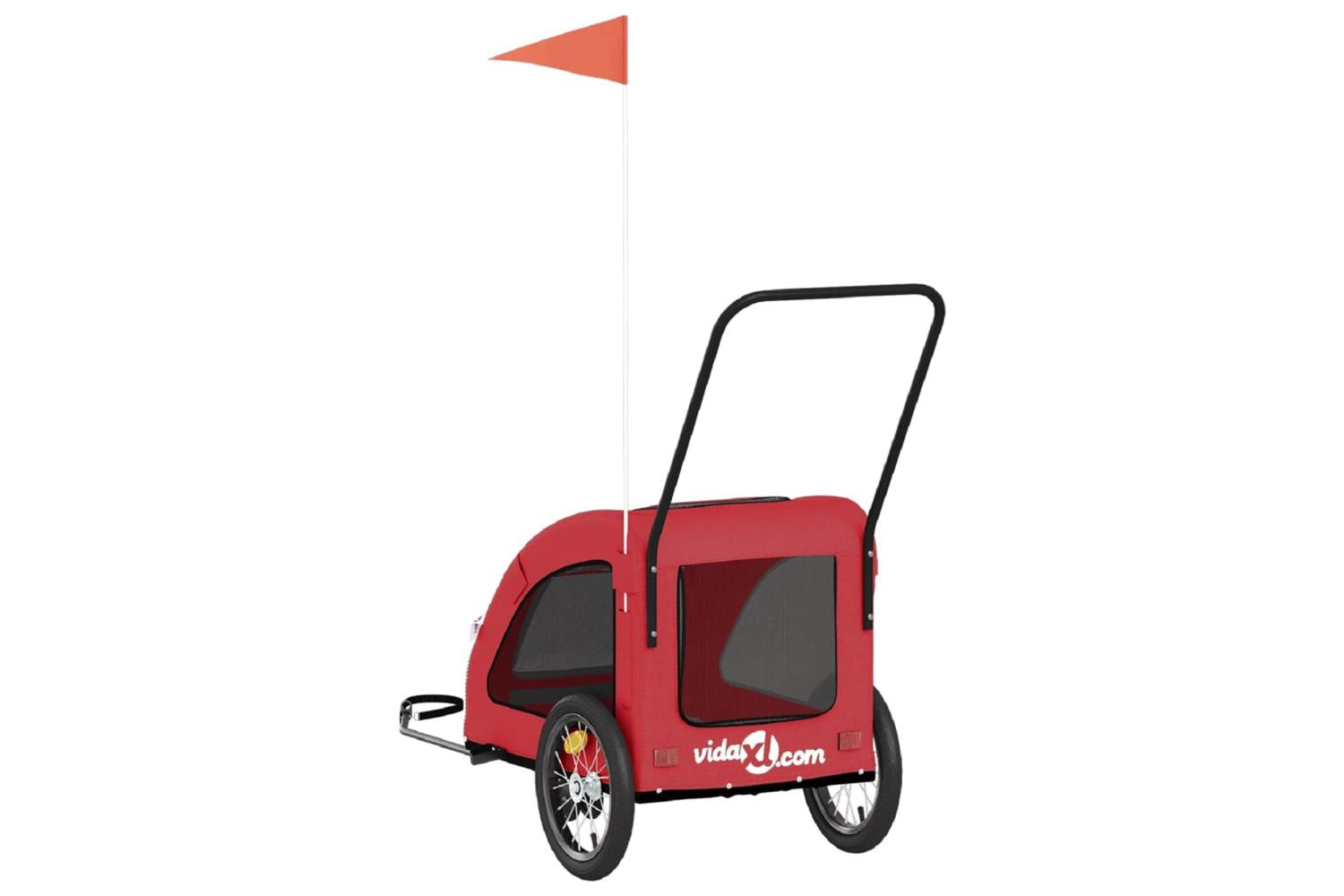 Vidaxl Pet Bike Trailer Red Oxford Fabric And Iron-8