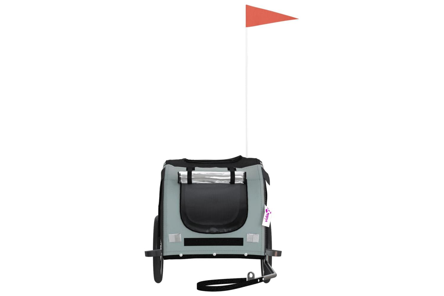 Vidaxl Pet Bike Trailer Black And Grey Oxford Fabric And Iron-4
