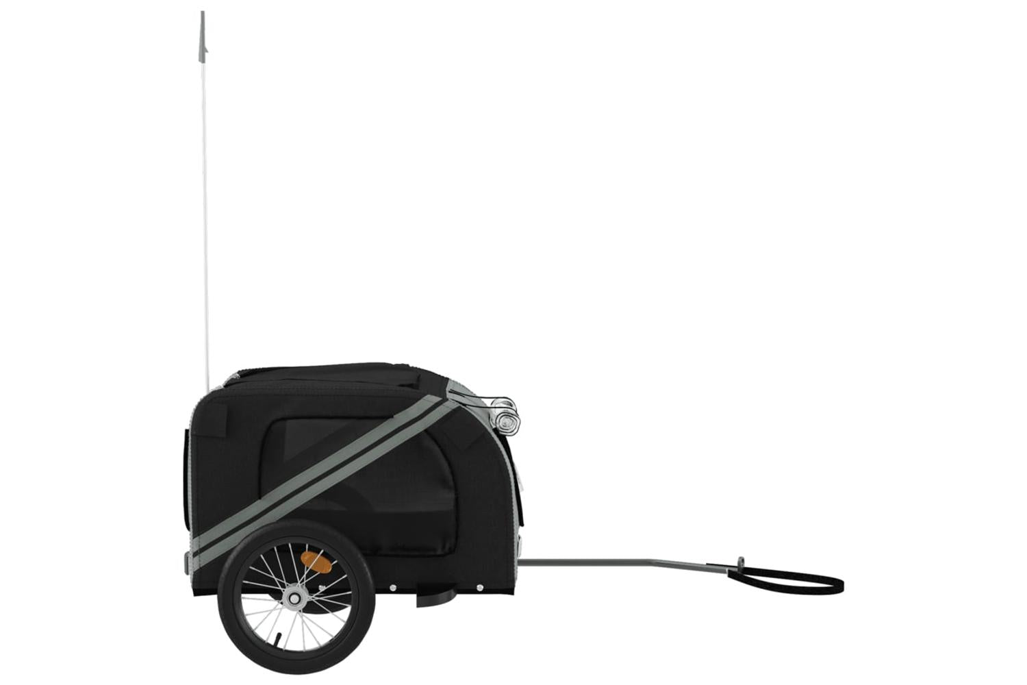 Vidaxl Pet Bike Trailer Black And Grey Oxford Fabric And Iron-6