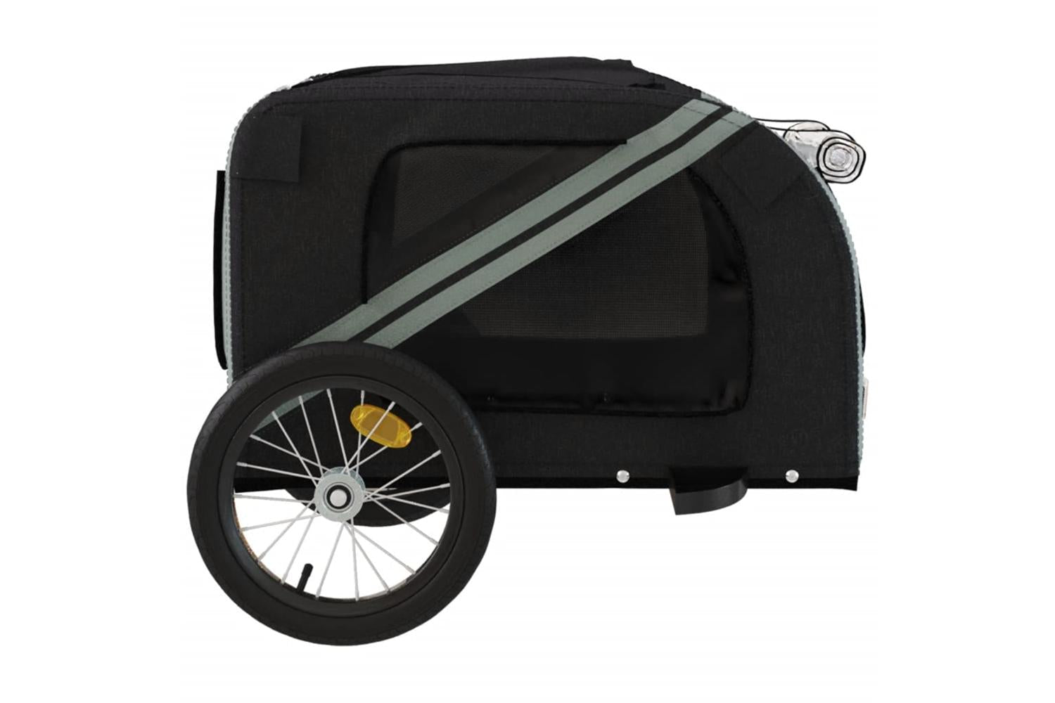 Vidaxl Pet Bike Trailer Black And Grey Oxford Fabric And Iron-7