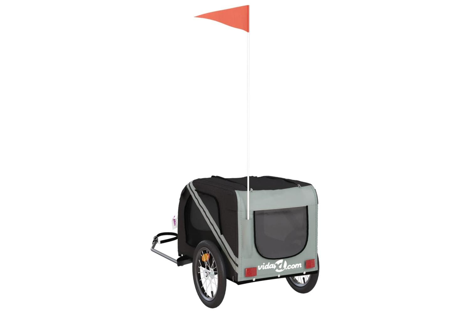 Vidaxl Pet Bike Trailer Black And Grey Oxford Fabric And Iron-8