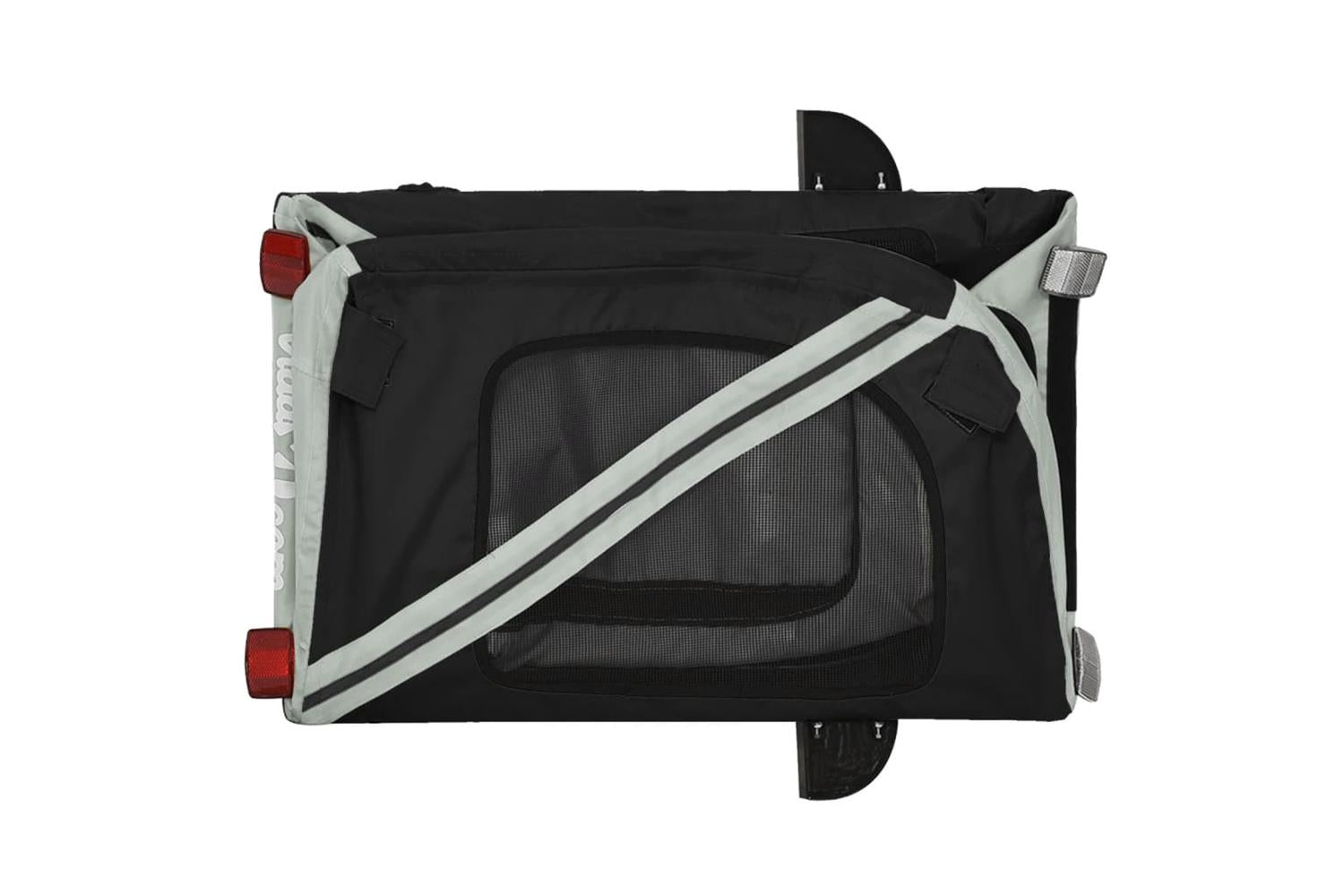 Vidaxl Pet Bike Trailer Black And Grey Oxford Fabric And Iron-9