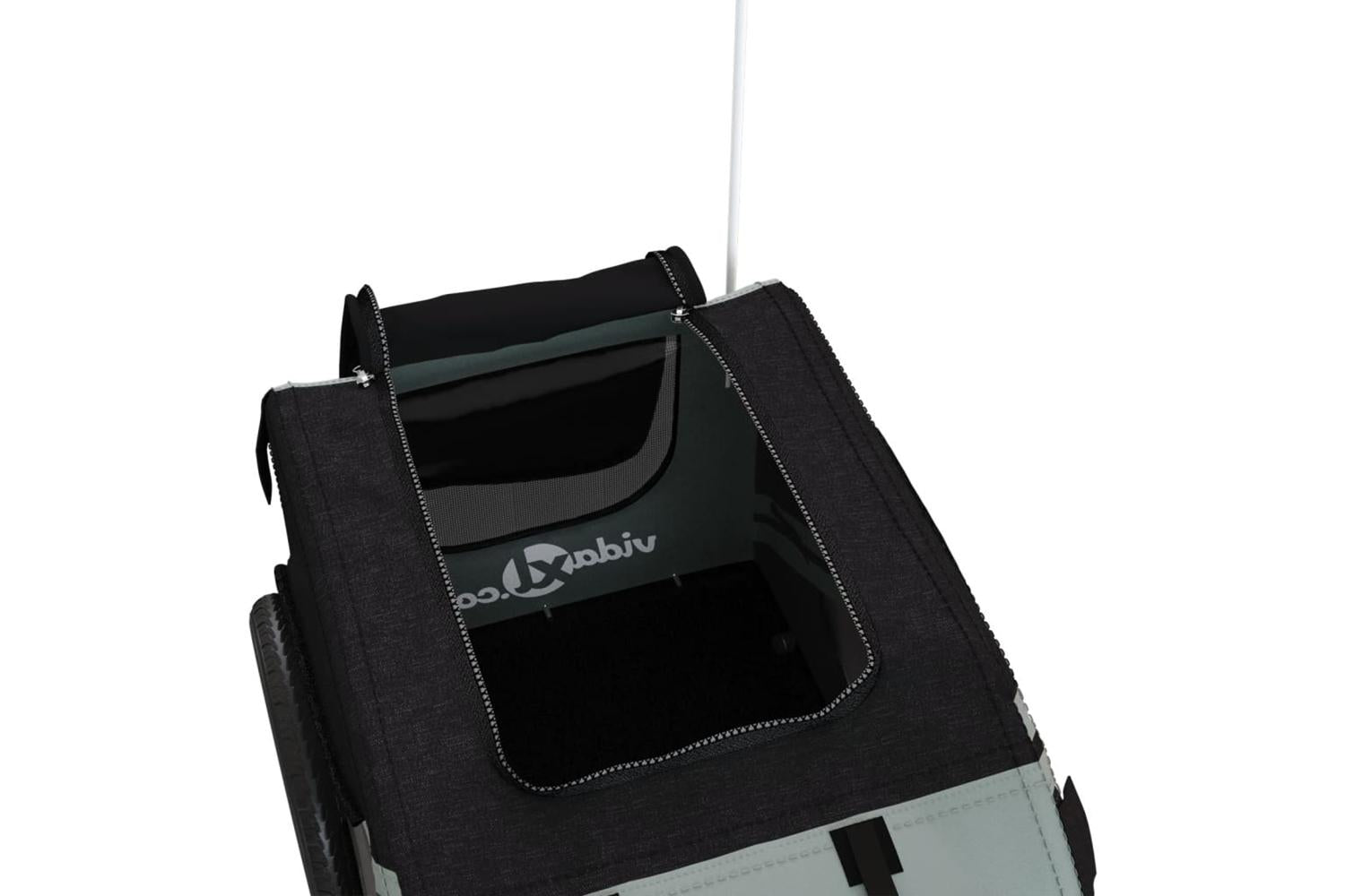 Vidaxl Pet Bike Trailer Black And Grey Oxford Fabric And Iron-10