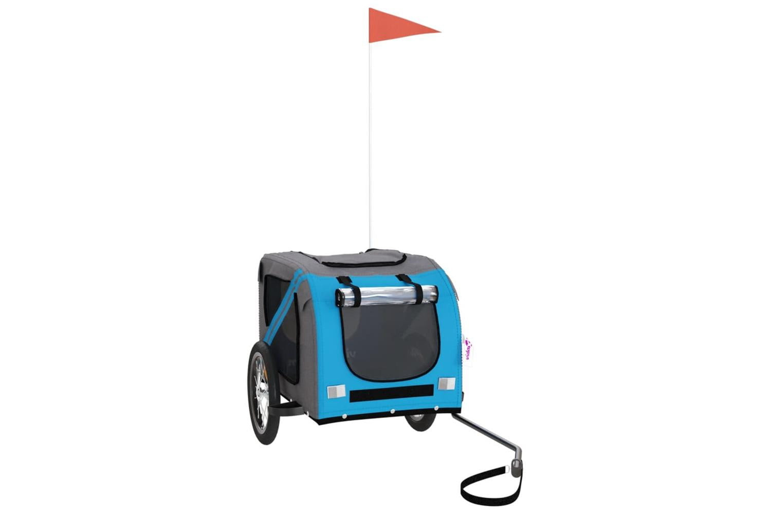 Vidaxl Pet Bike Trailer Blue And Grey Oxford Fabric And Iron-2
