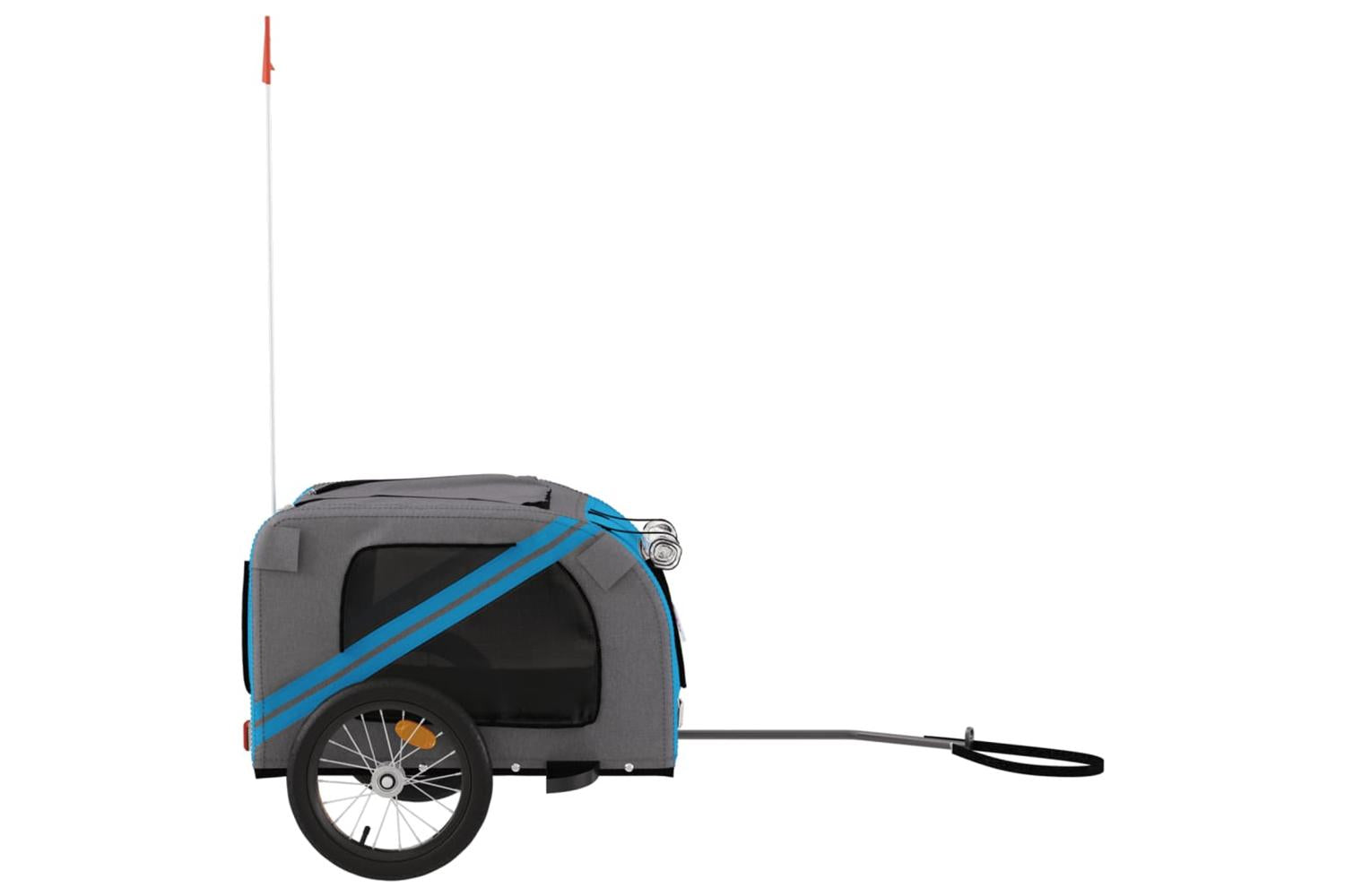 Vidaxl Pet Bike Trailer Blue And Grey Oxford Fabric And Iron-6
