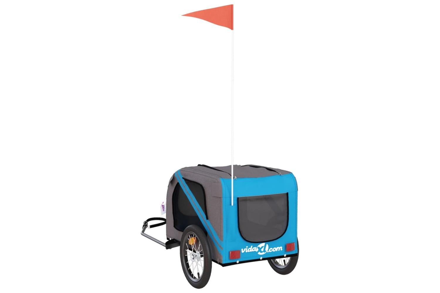 Vidaxl Pet Bike Trailer Blue And Grey Oxford Fabric And Iron-8