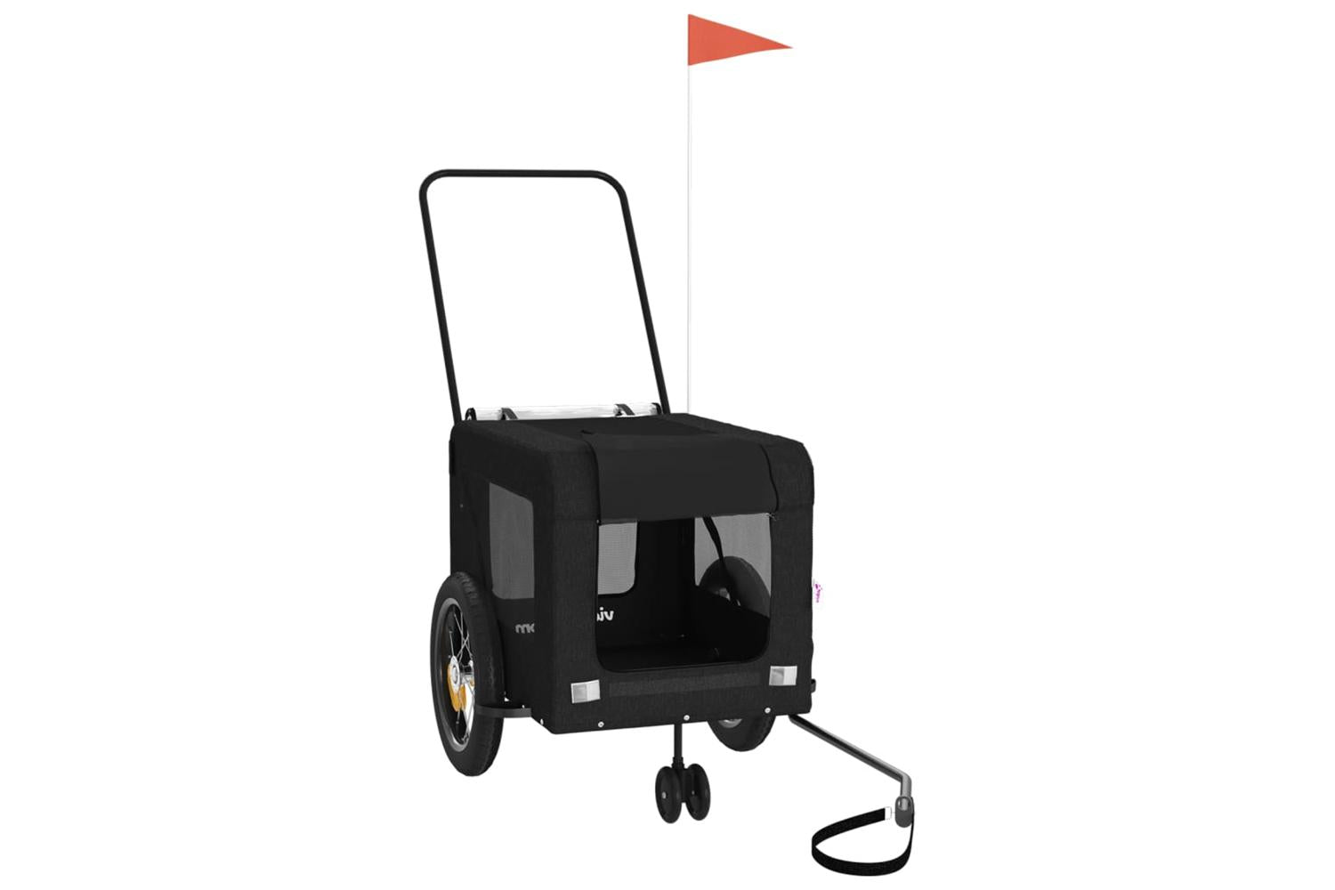 Vidaxl Pet Bike Trailer Black Oxford Fabric And Iron