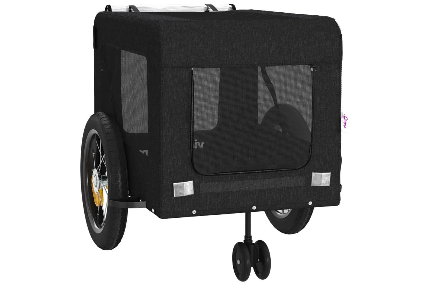 Vidaxl Pet Bike Trailer Black Oxford Fabric And Iron-6