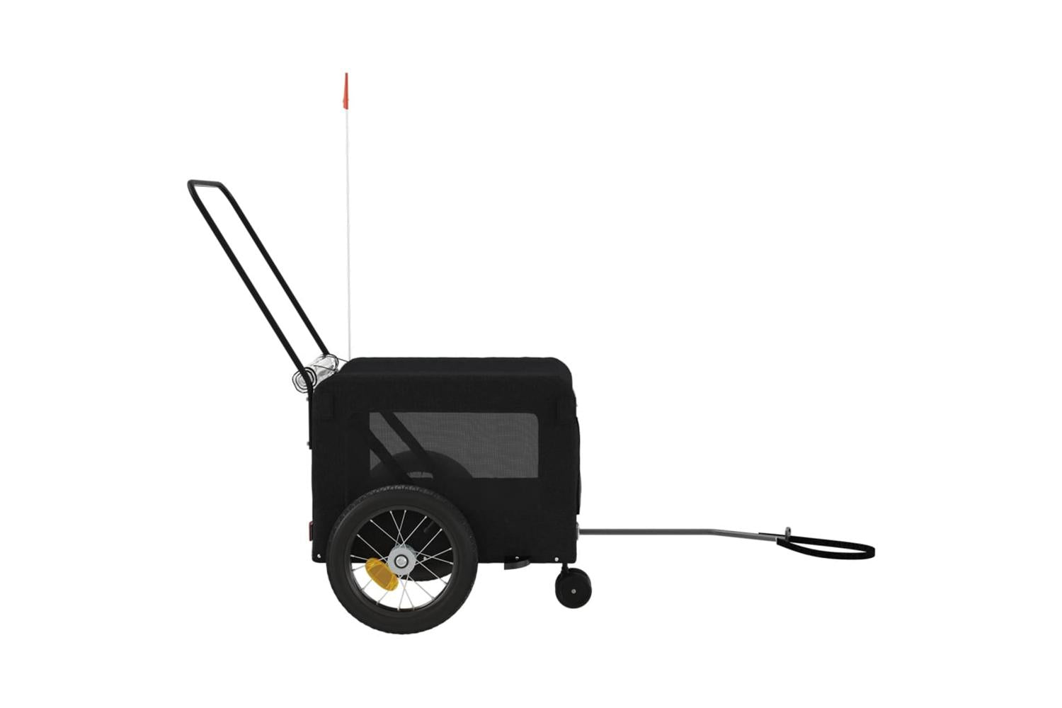Vidaxl Pet Bike Trailer Black Oxford Fabric And Iron-7