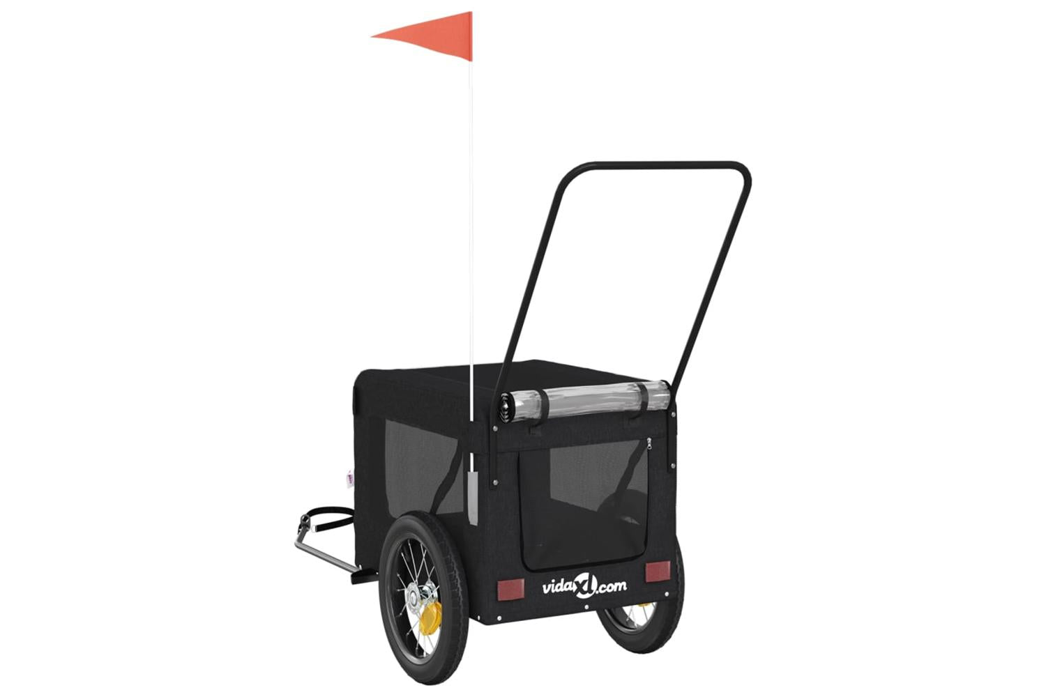 Vidaxl Pet Bike Trailer Black Oxford Fabric And Iron-9