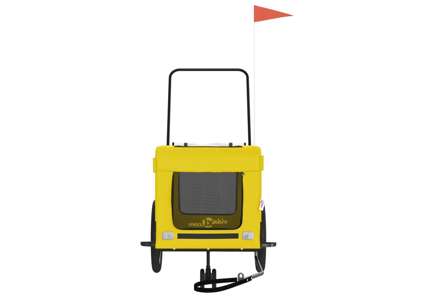 Vidaxl Pet Bike Trailer Yellow And Black Oxford Fabric And Iron-5