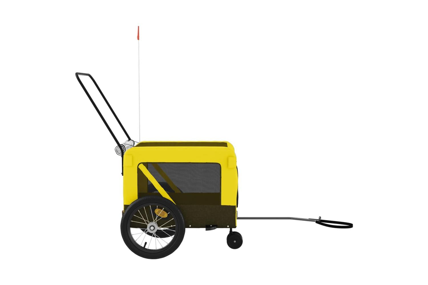 Vidaxl Pet Bike Trailer Yellow And Black Oxford Fabric And Iron-7