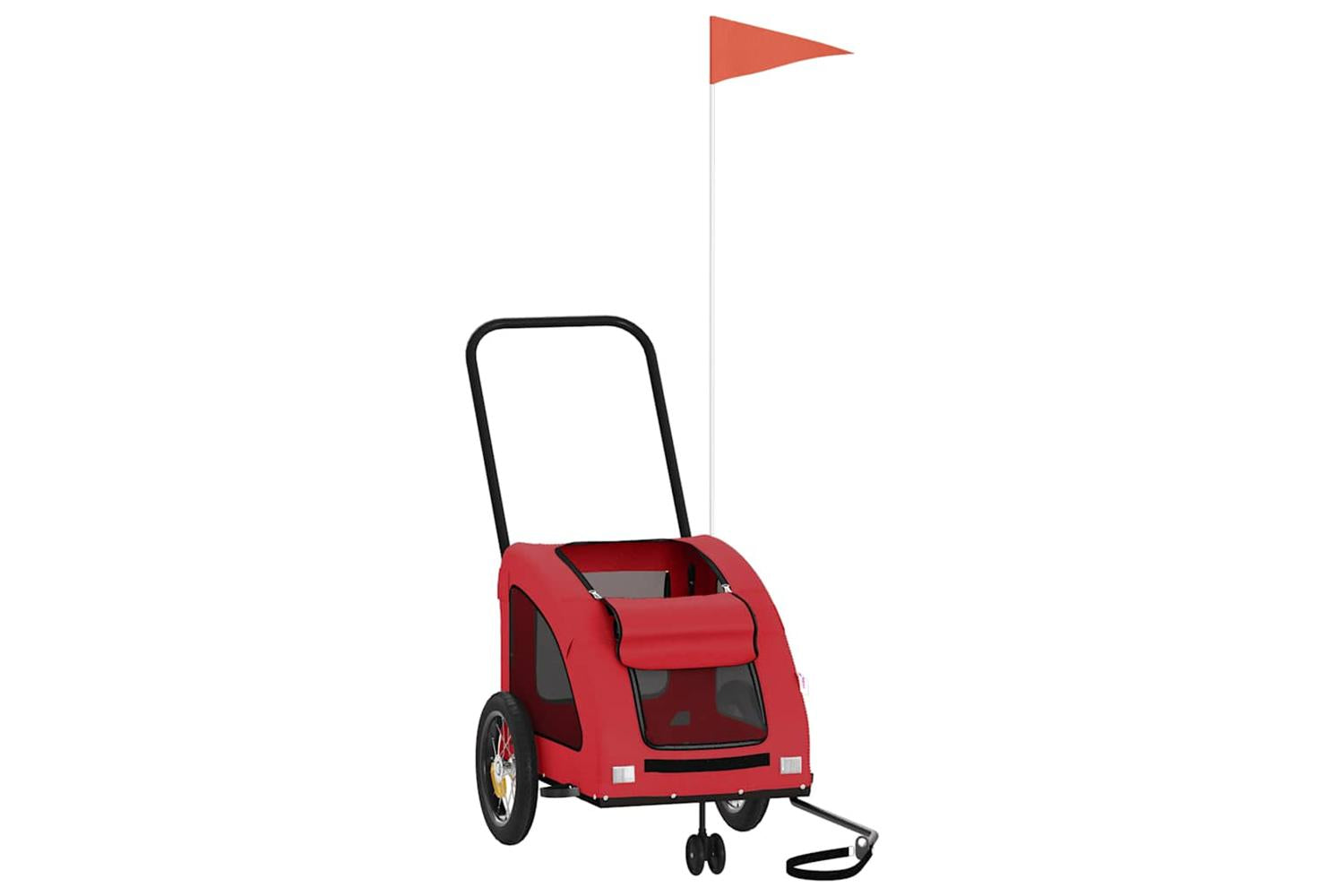 Vidaxl Pet Bike Trailer Red Oxford Fabric And Iron-3