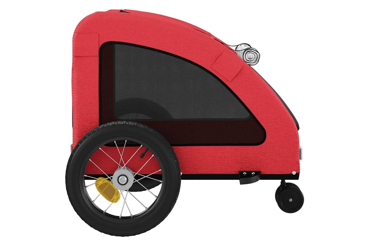 Vidaxl Pet Bike Trailer Red Oxford Fabric And Iron-7