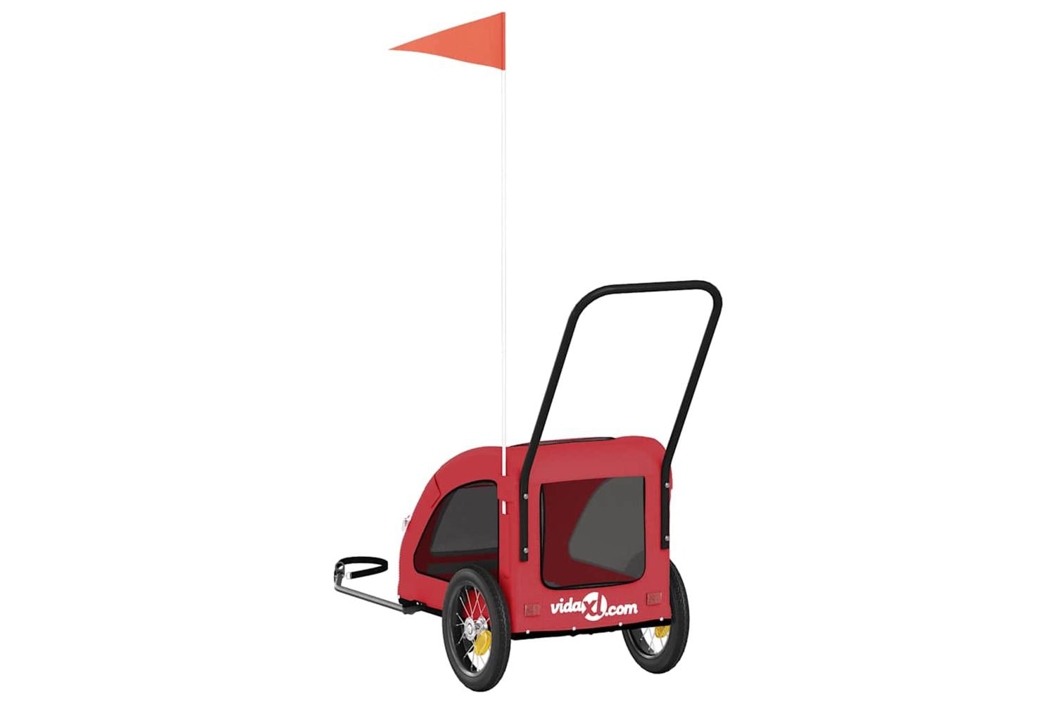 Vidaxl Pet Bike Trailer Red Oxford Fabric And Iron-8