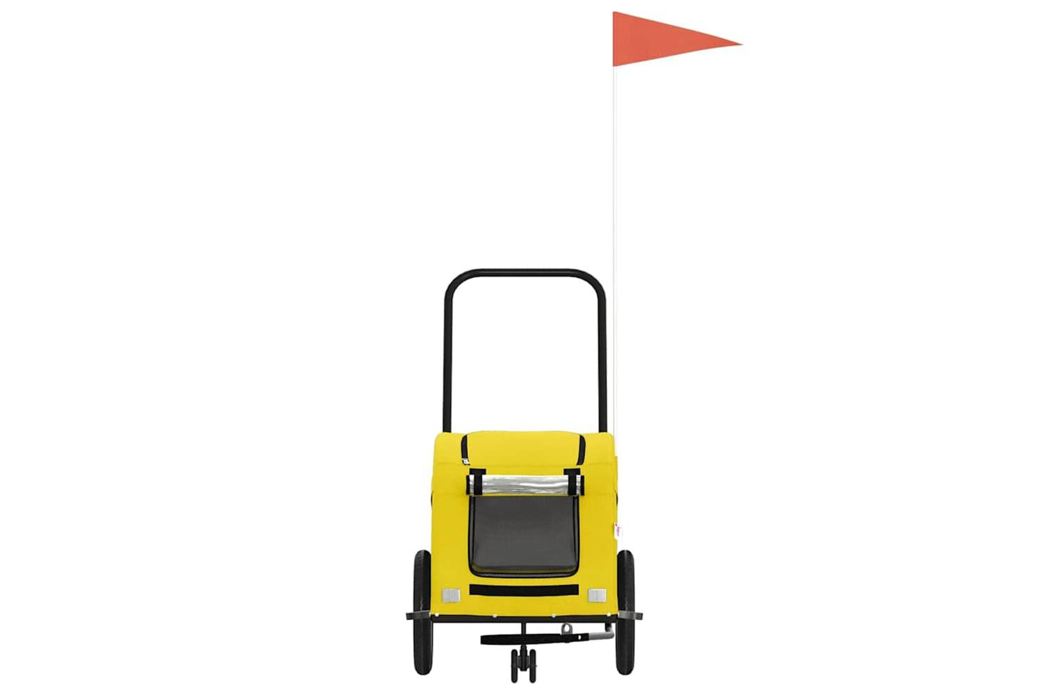 Vidaxl Pet Bike Trailer Yellow Oxford Fabric And Iron-4