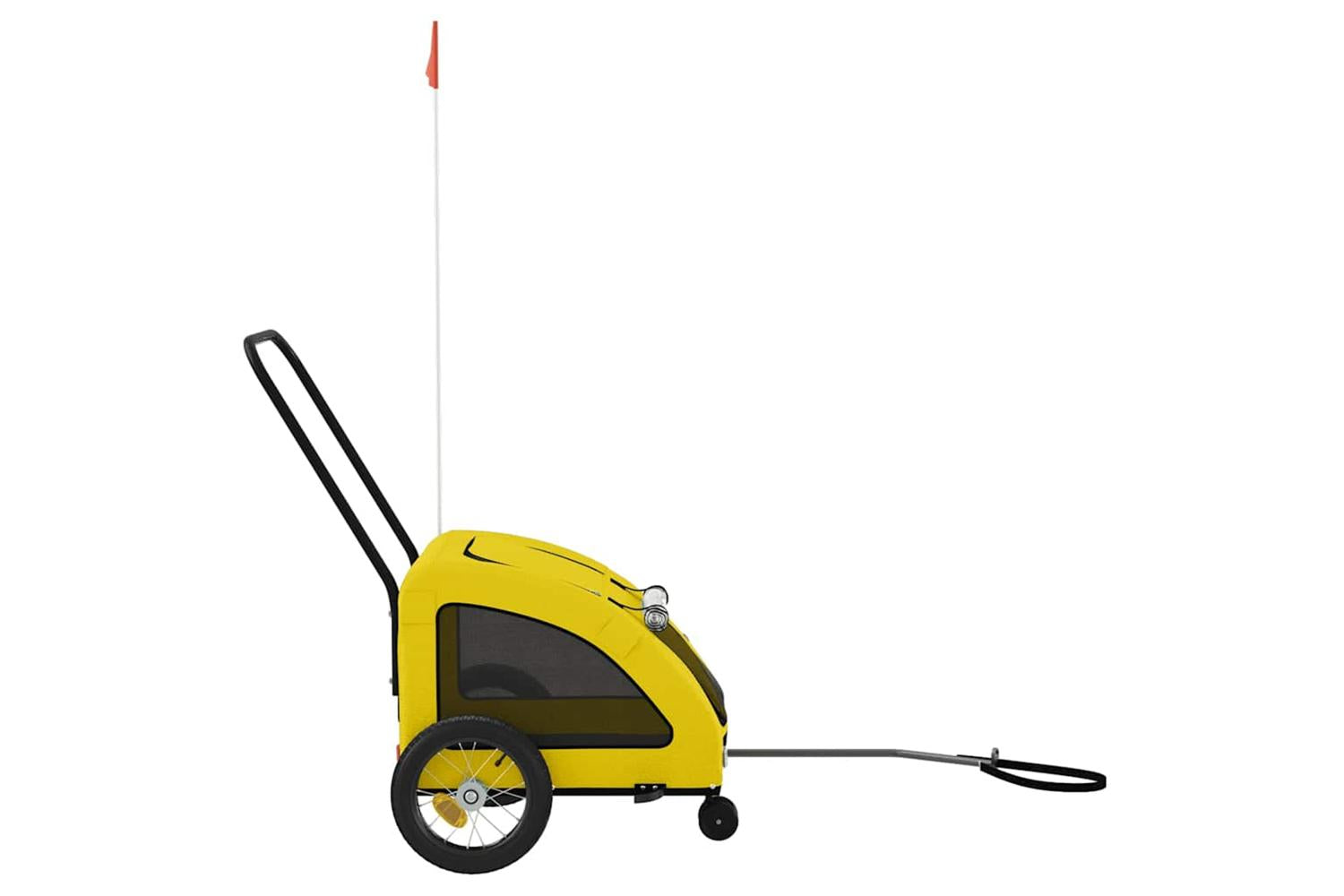 Vidaxl Pet Bike Trailer Yellow Oxford Fabric And Iron-6