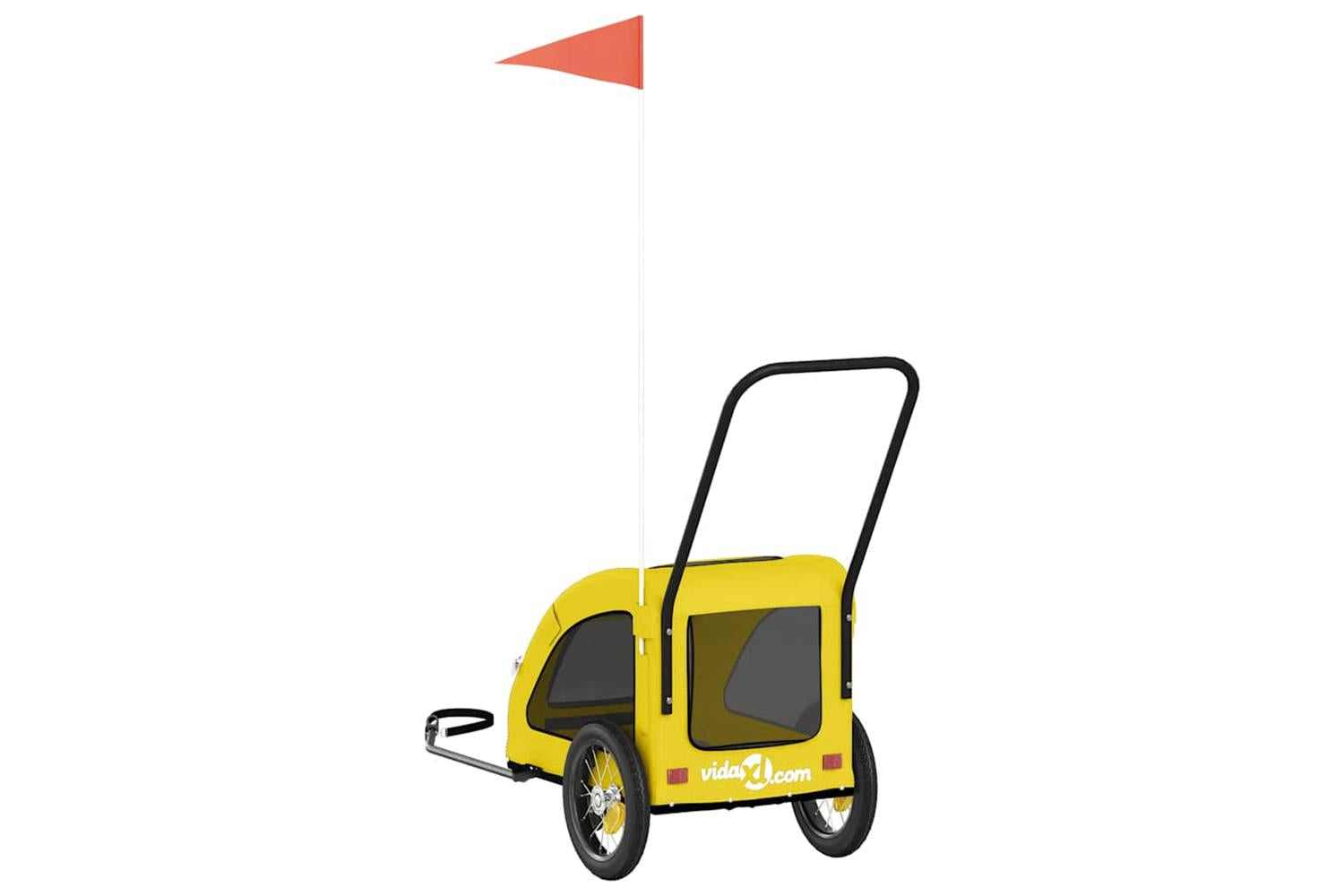 Vidaxl Pet Bike Trailer Yellow Oxford Fabric And Iron-8