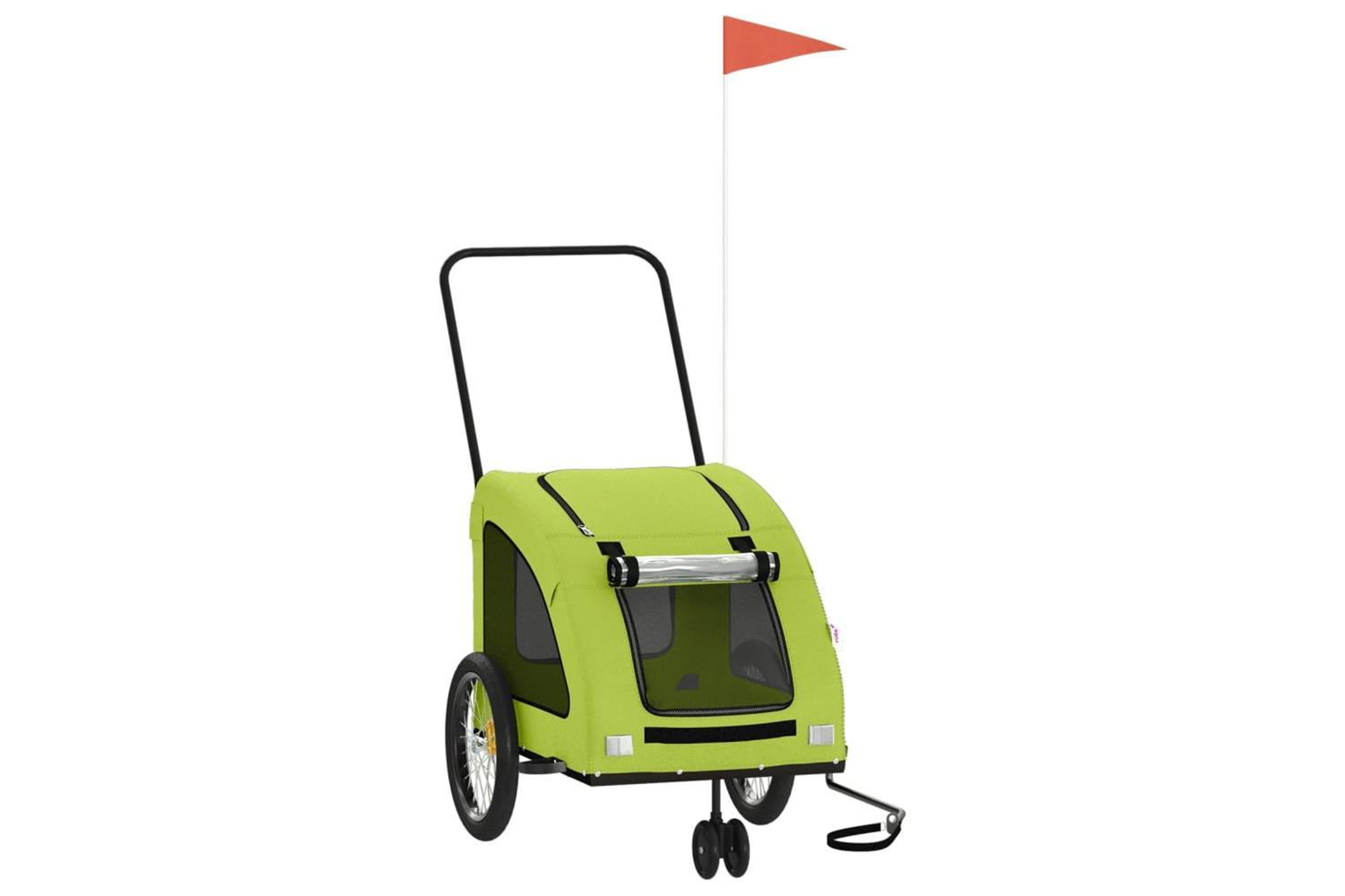 Vidaxl Pet Bike Trailer Green Oxford Fabric And Iron-2