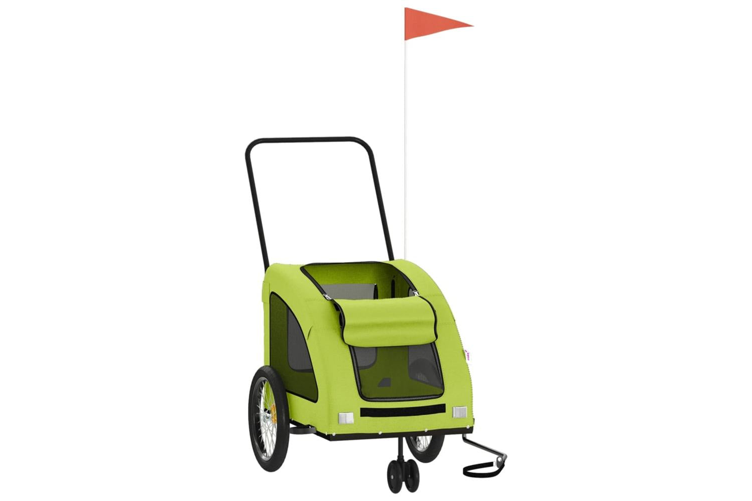 Vidaxl Pet Bike Trailer Green Oxford Fabric And Iron-3