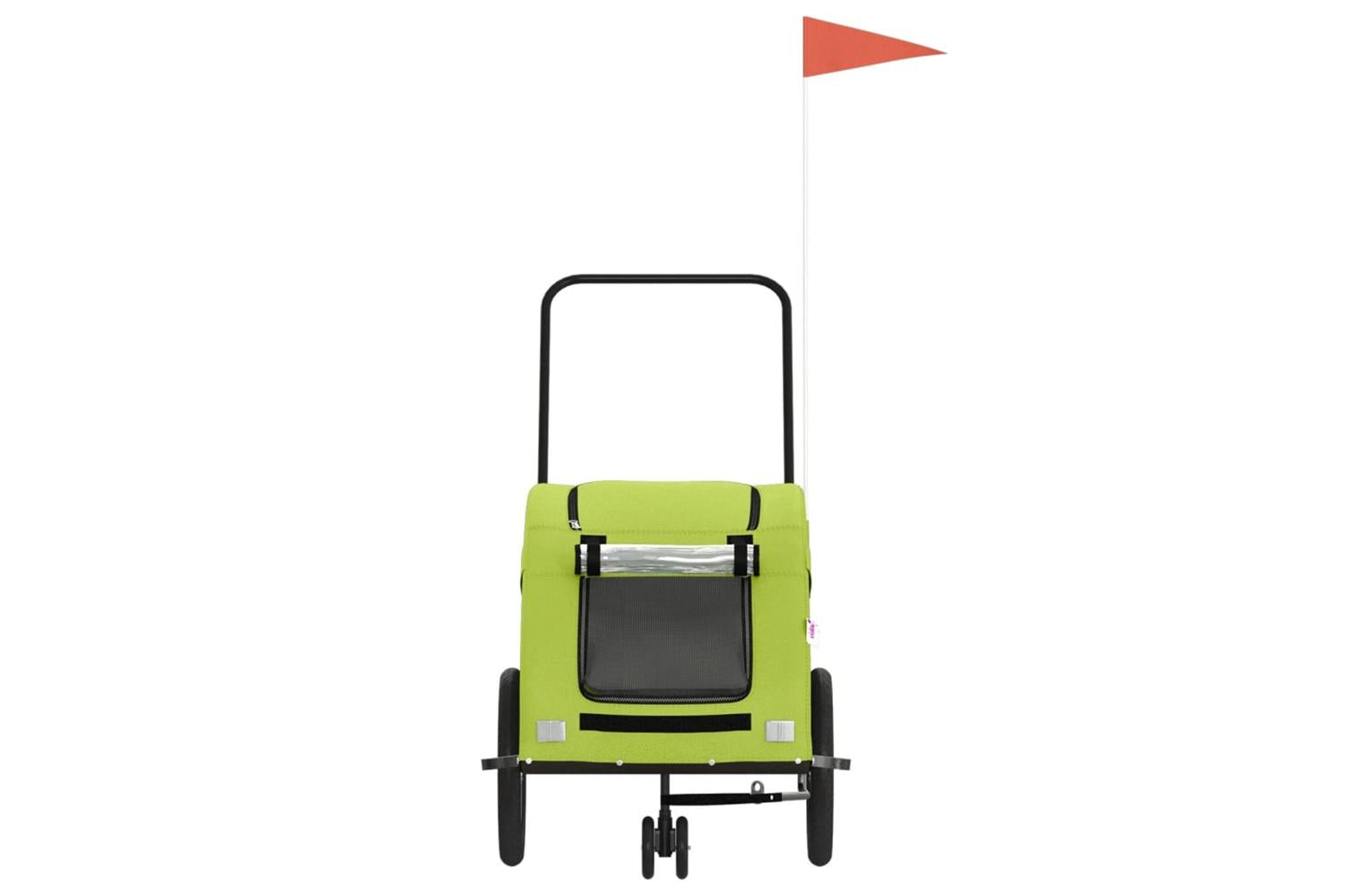 Vidaxl Pet Bike Trailer Green Oxford Fabric And Iron-4