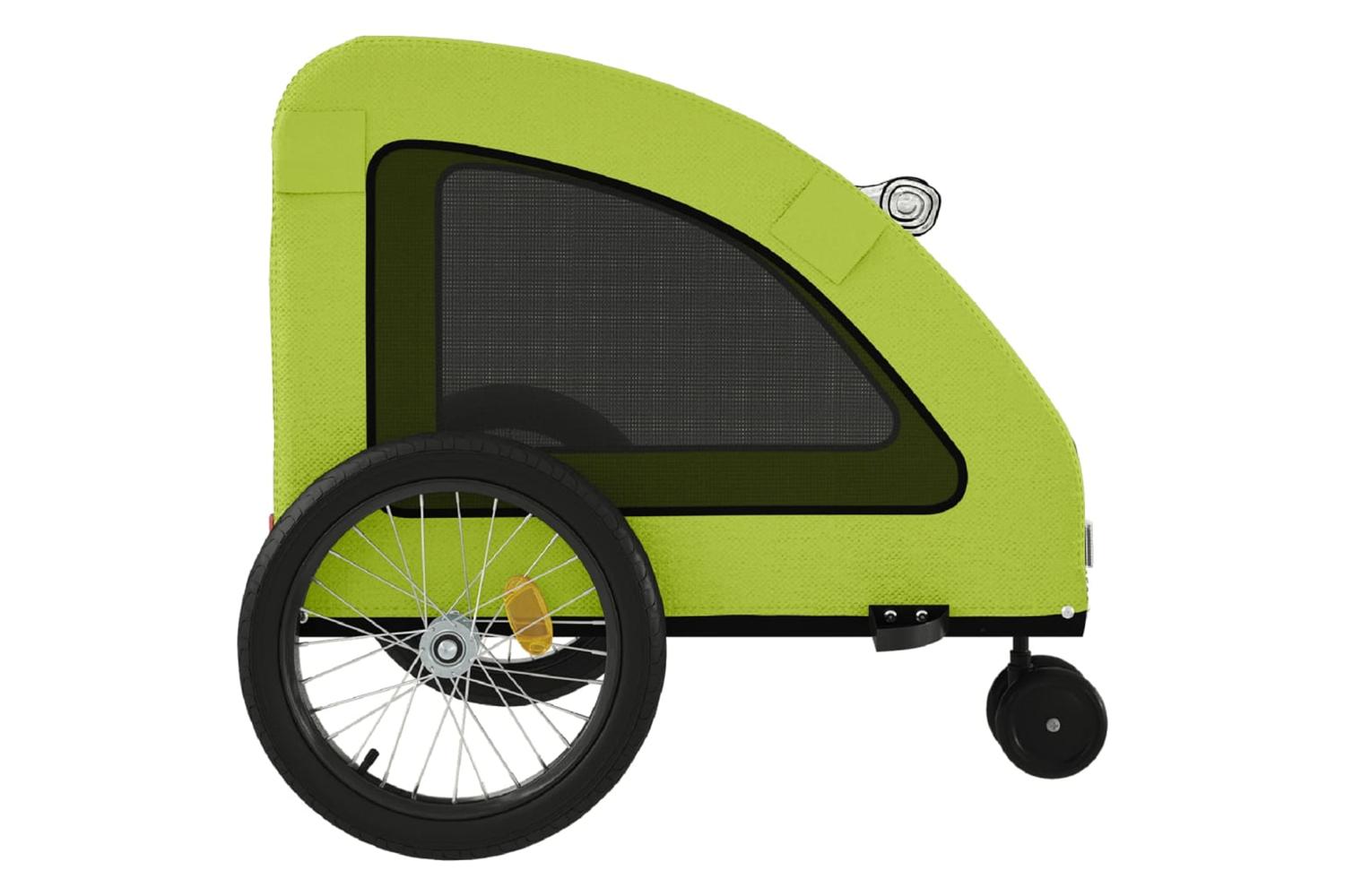 Vidaxl Pet Bike Trailer Green Oxford Fabric And Iron-7