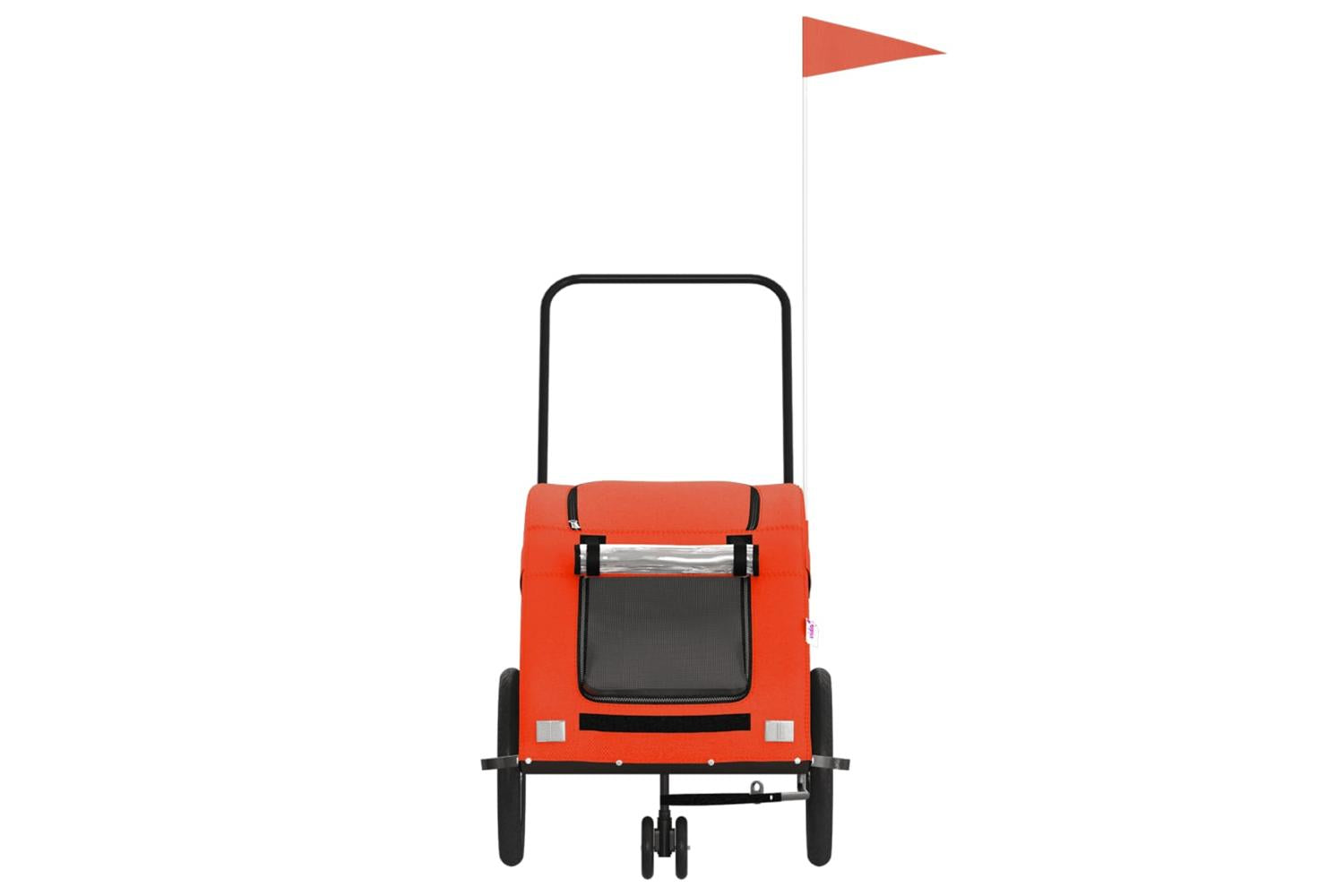 Vidaxl Pet Bike Trailer Orange And Grey Oxford Fabric And Iron-4