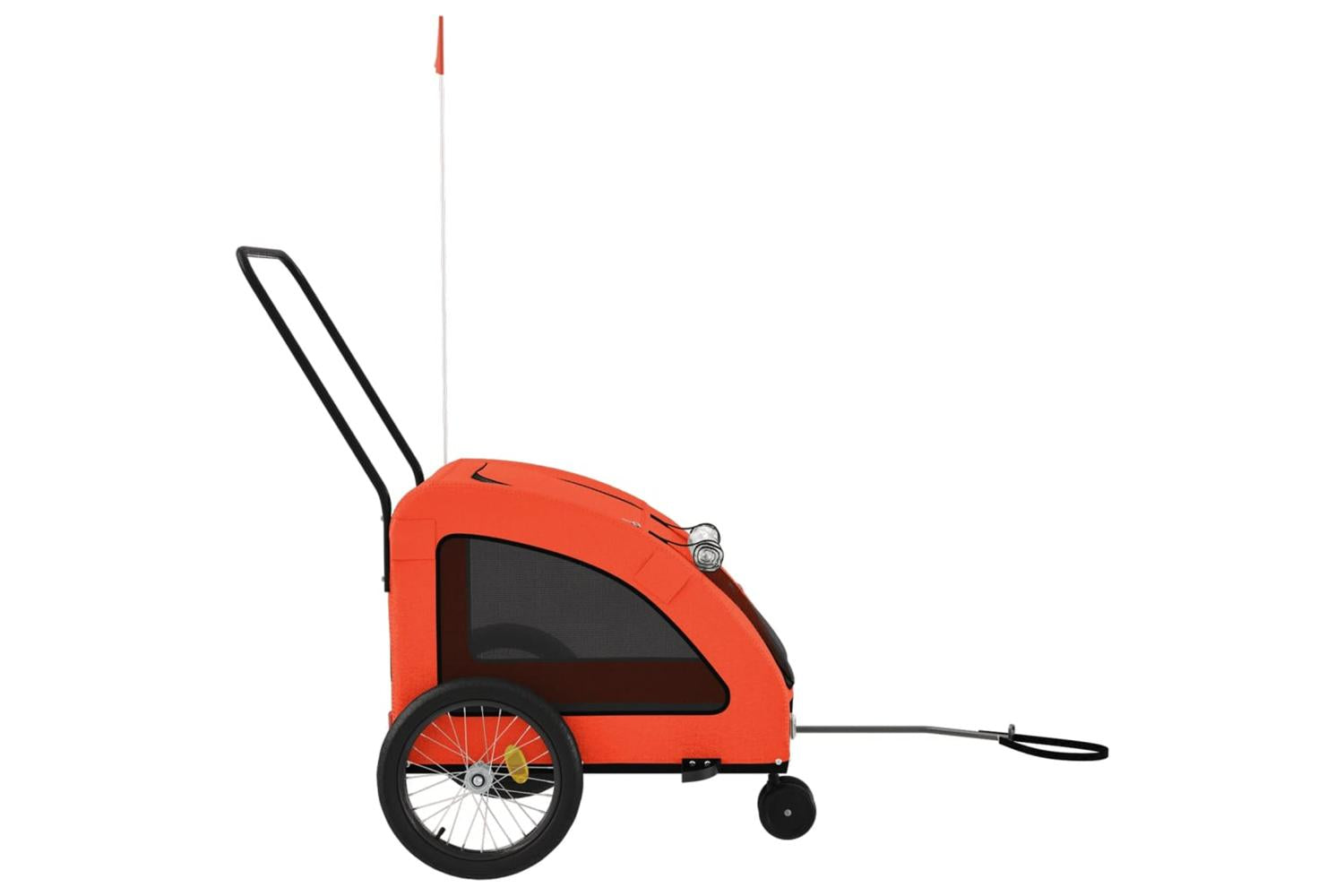 Vidaxl Pet Bike Trailer Orange And Grey Oxford Fabric And Iron-6